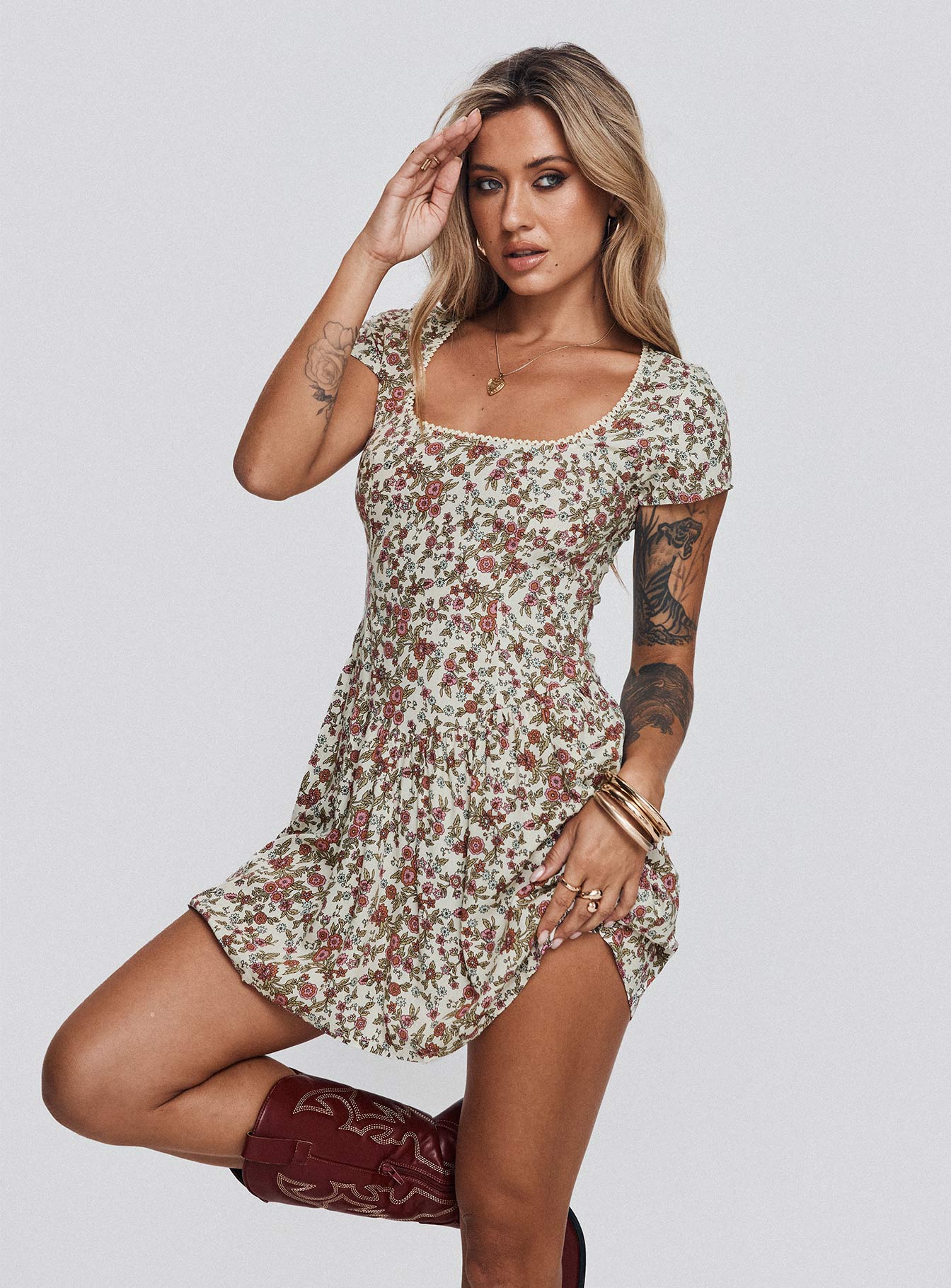 Tipani Mini Dress Cream、mySite、solidvoid