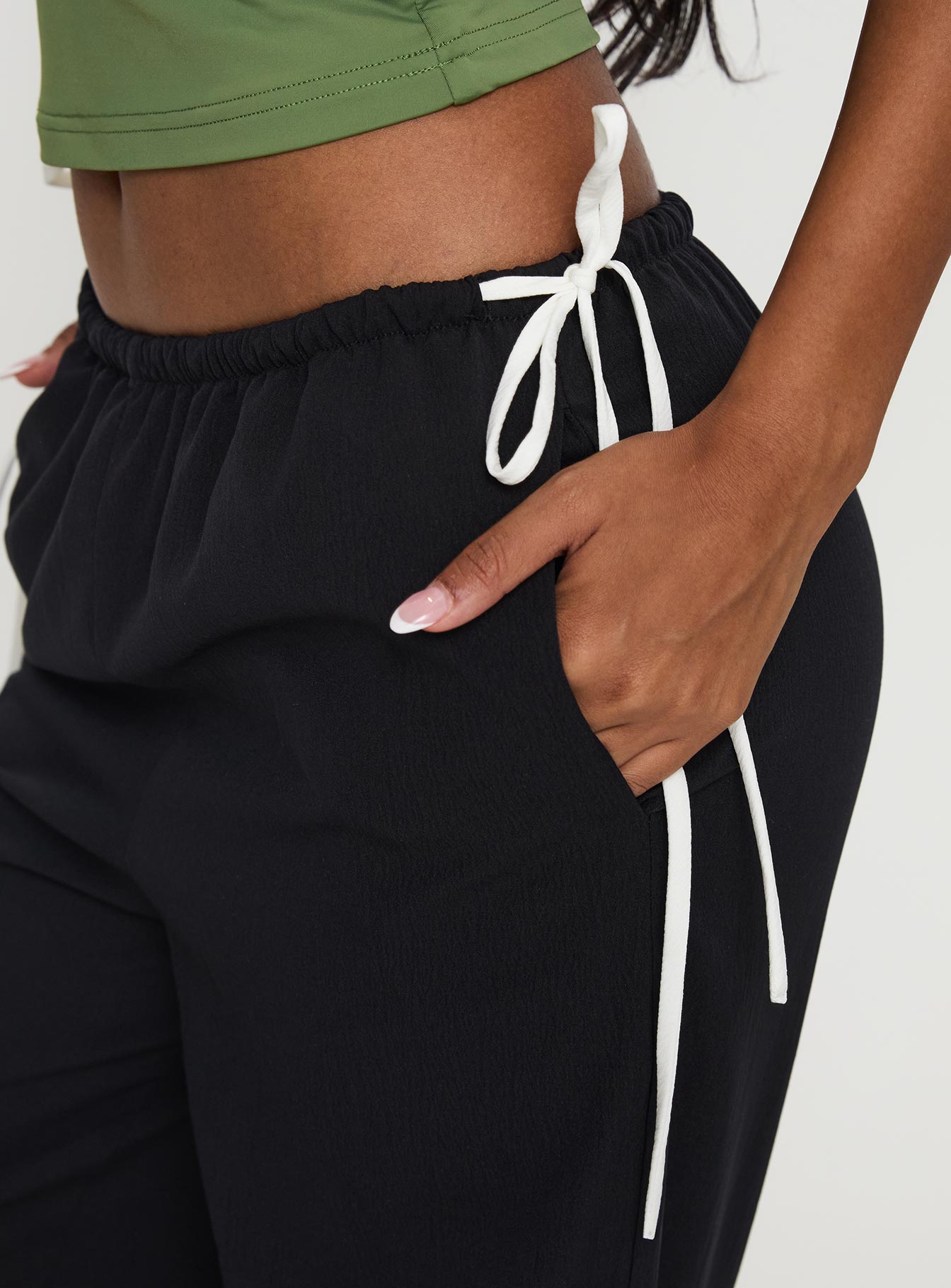 Sweet As Sugar Bow Pants Black / White、mySite、solidvoid