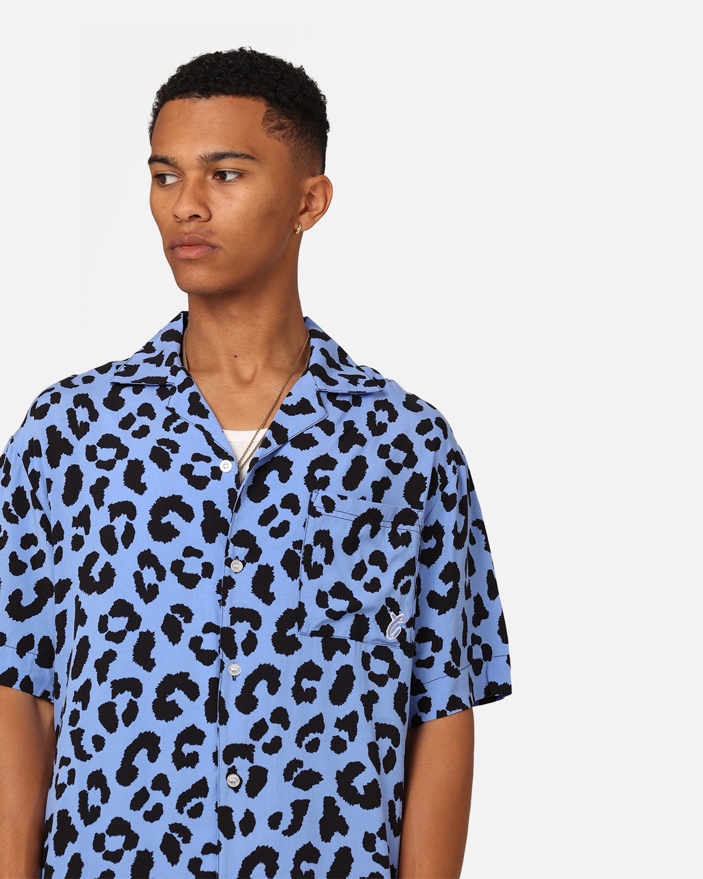 Carre Leo Short Sleeve Button Up Shirt Purple/Black、mySite、zt4zffjzw