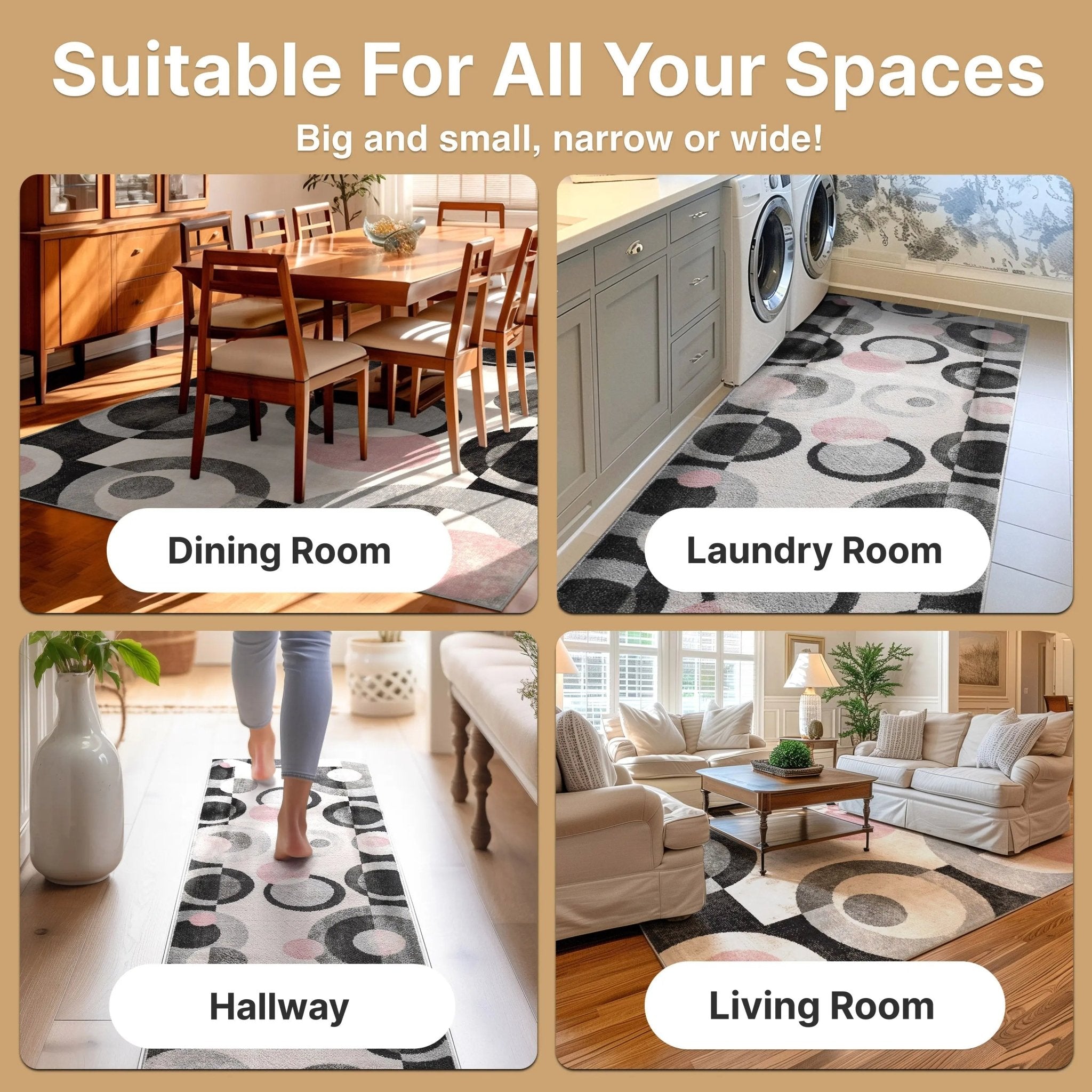 Avi Modern Geometric Grey Blush Rug、mySite、gigharbornorthrealestate