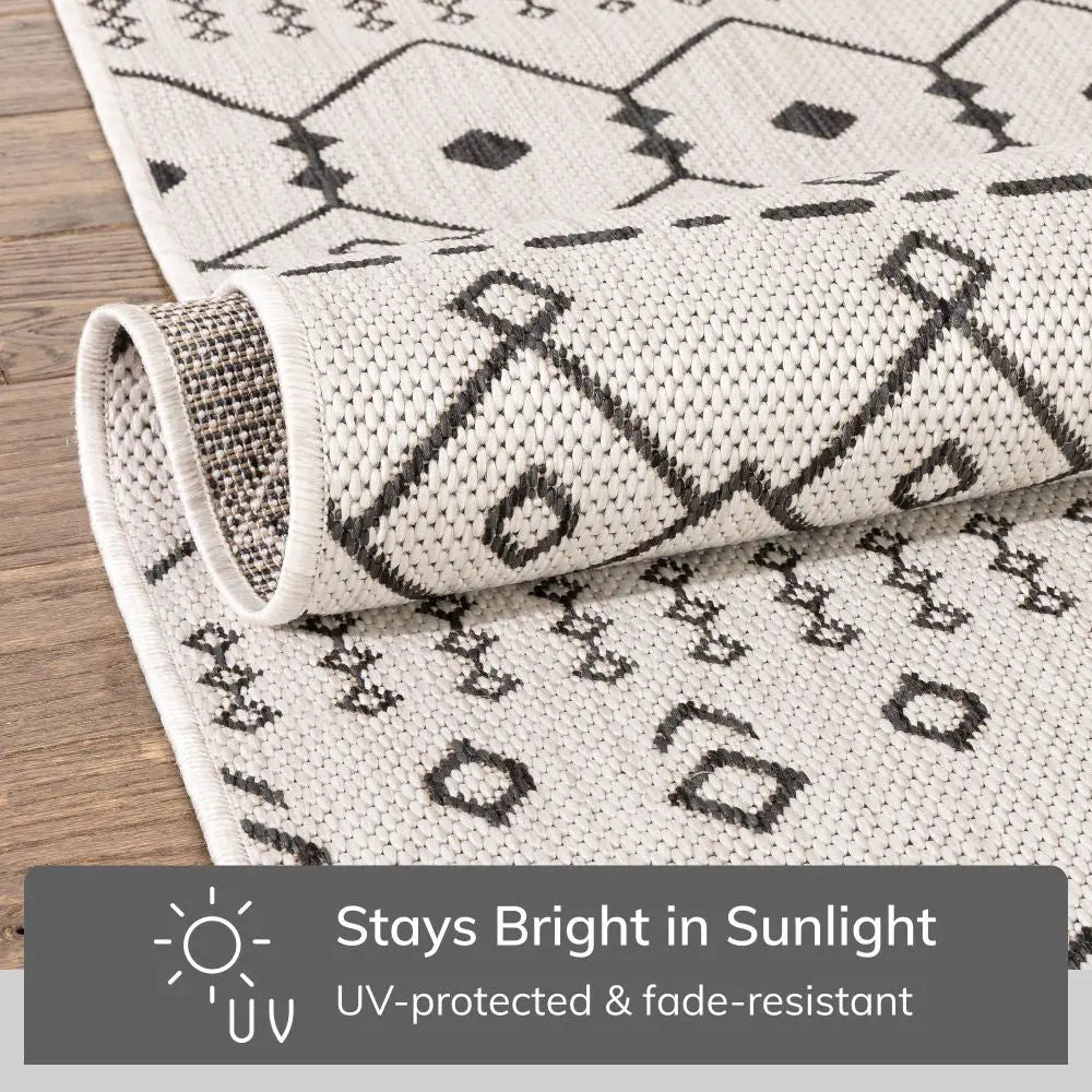 Nord Moroccan Tribal Indoor Outdoor Ivory Flatweave Rug、mySite、gigharbornorthrealestate