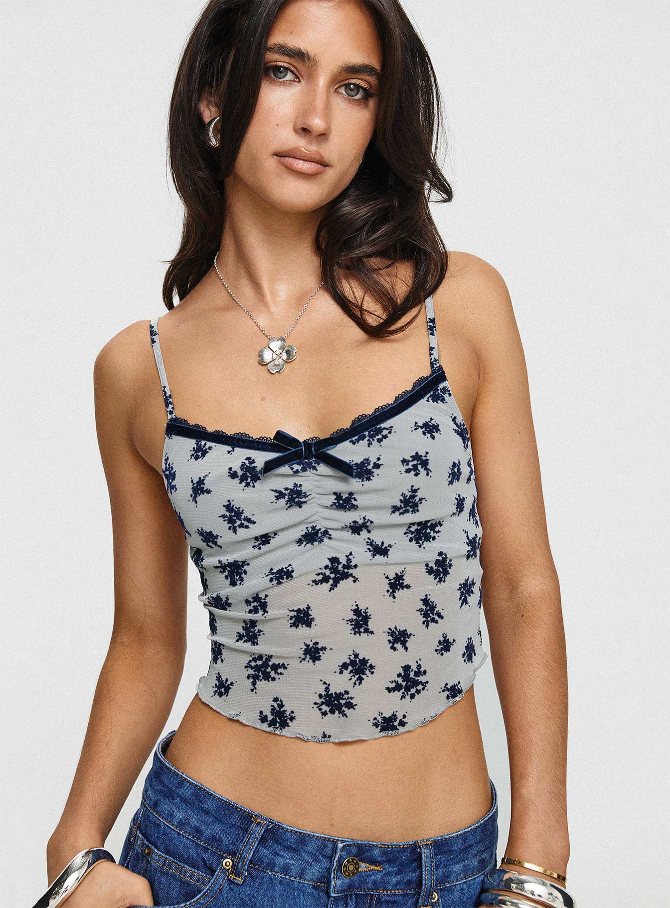 Norde Top Floral Cluster Pale Grey、mySite、solidvoid