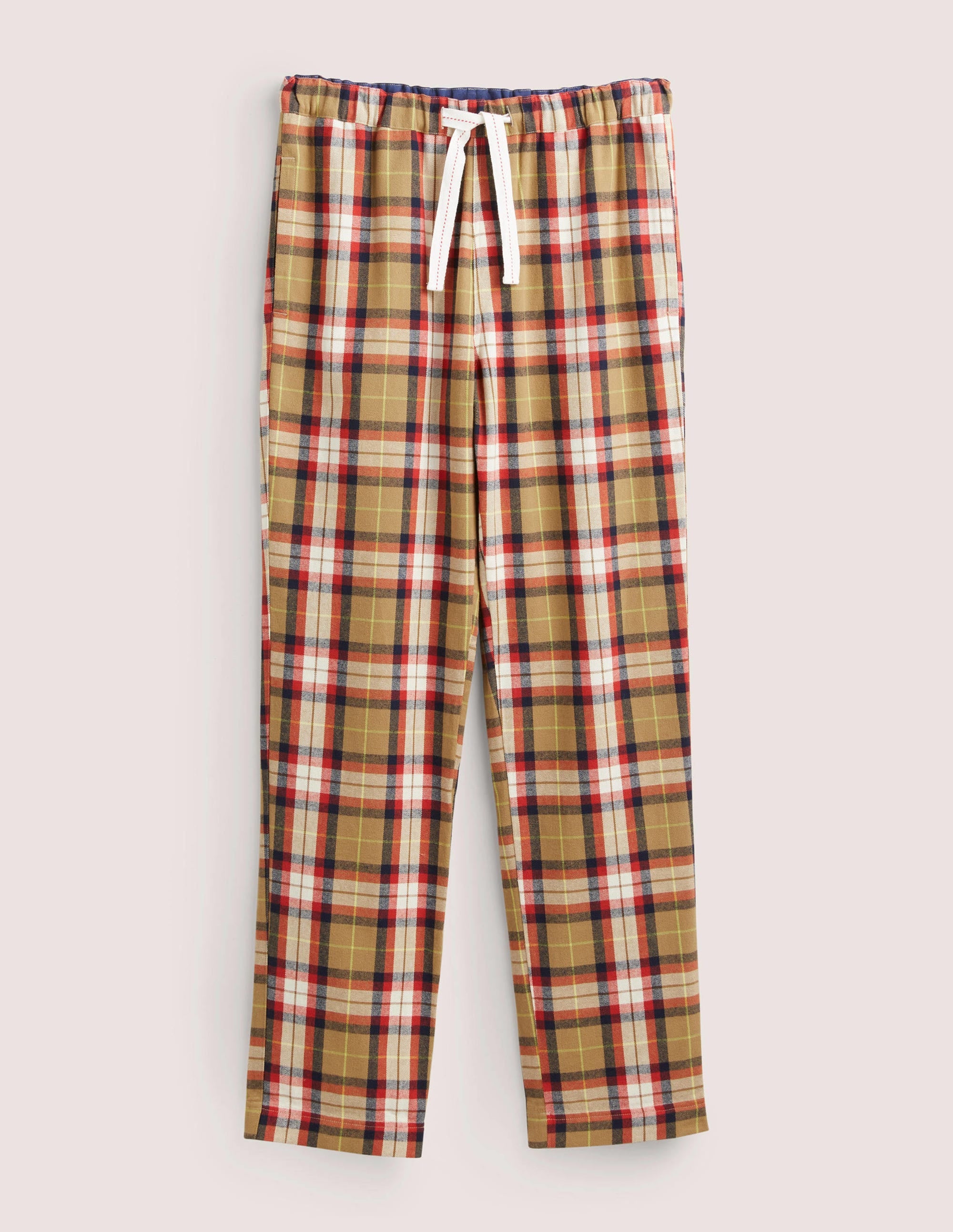  Brushed Cotton Pajama Bottoms-Camel/Red Check、mySite、ashleygrahame