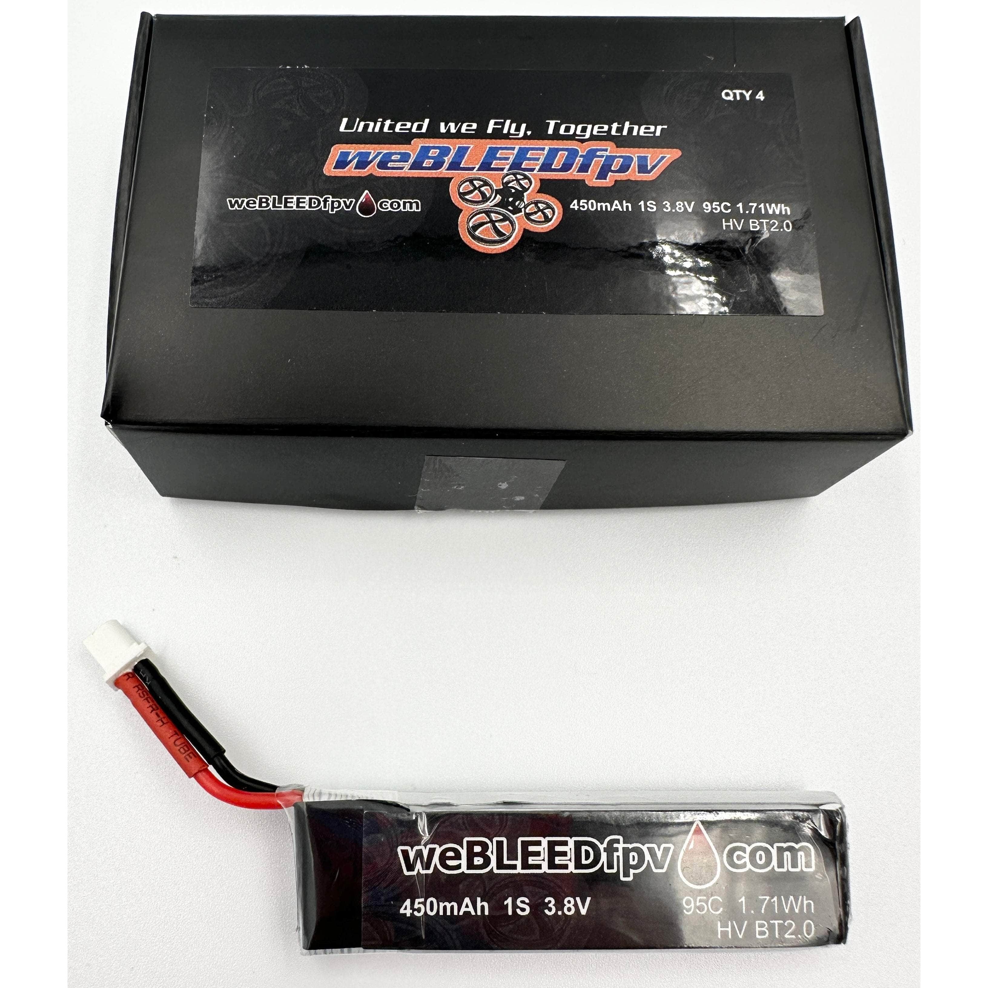  weBLEEDfpv 450mAh 1S BT2.0 LiPo Batteries、mySite、merchandisen
