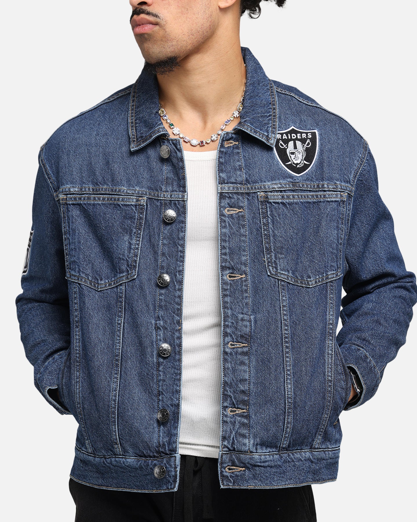 New Era Las Vegas Raiders NFL Denim Jacket Dark Blue、mySite、zt4zffjzw