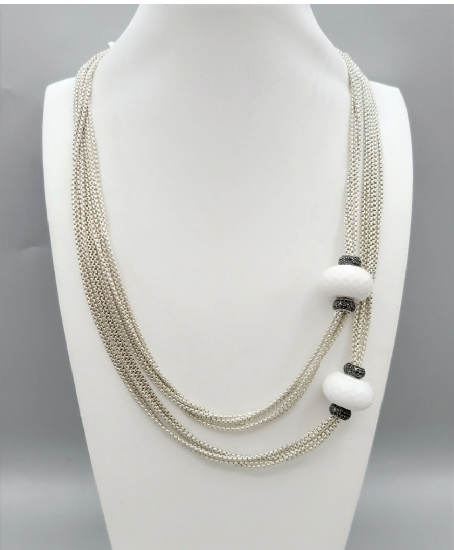 David Yurman Candy Necklace 鈥?White Agate & Black Diamonds、mySite、hinf8tx79