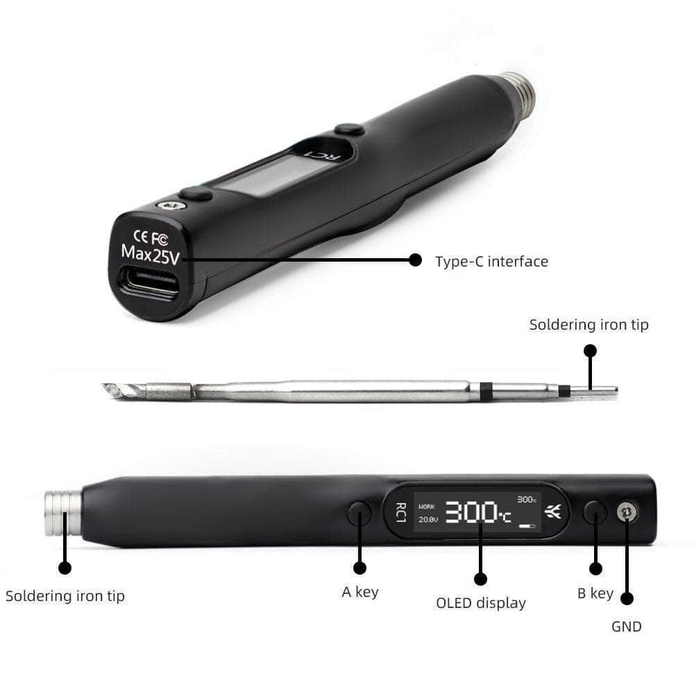  HGLRC RC1 Smart Soldering Iron - Black Shell、mySite、merchandisen