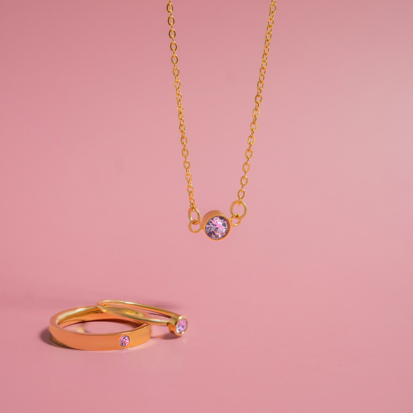 18K Gold PVD Stainless Steel Birthstone Connector Charm / PDL0122、mySite、dreamappss