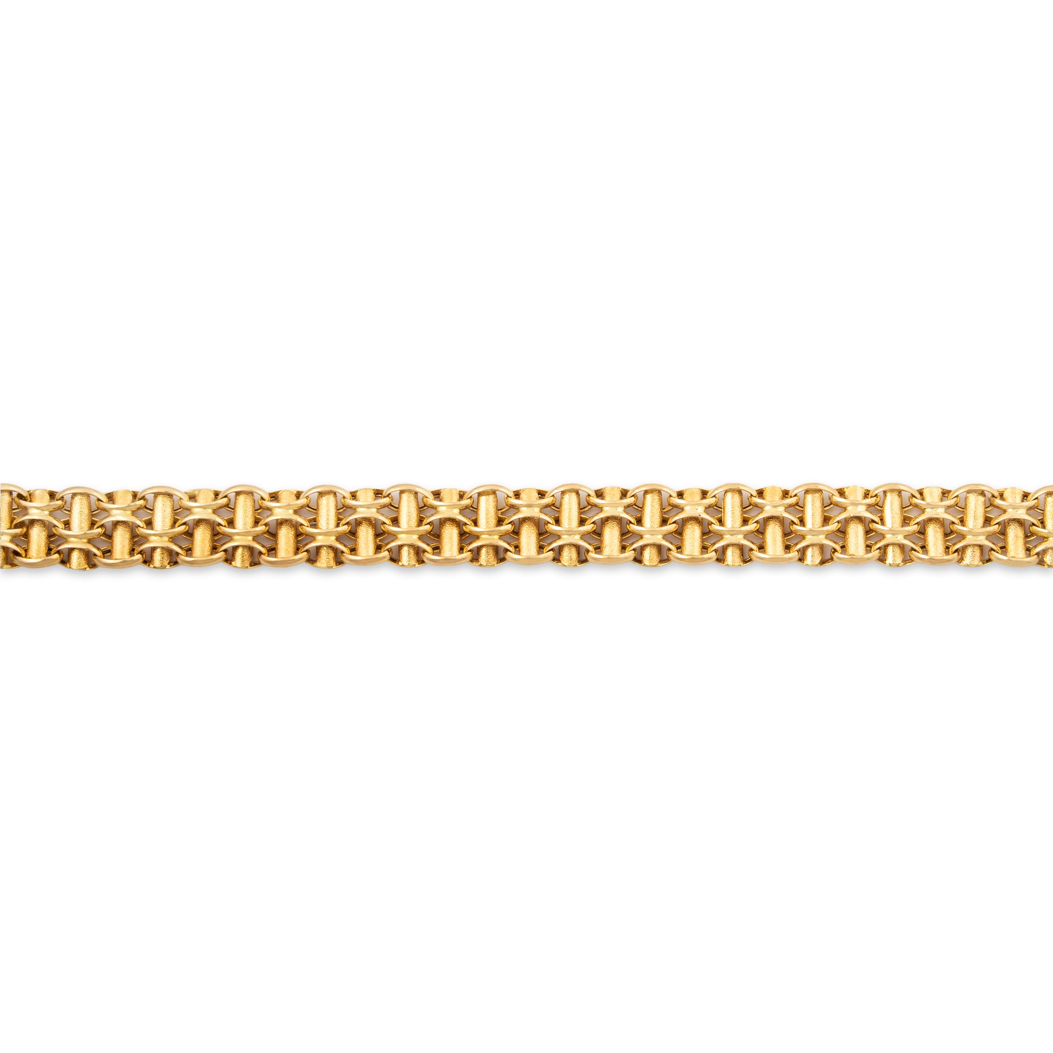 Vintage Italian 14k Yellow Gold Dual-Texture Link Bracelet 6.5、mySite、hinf8tx79
