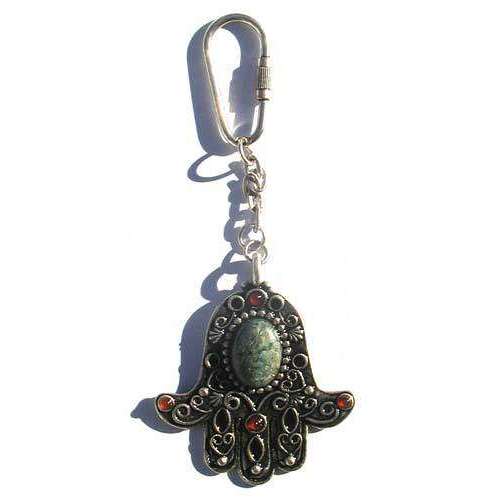 Michal Golan African Turquoise and Garnet Hamsa Keychain、mySite、topwebapps