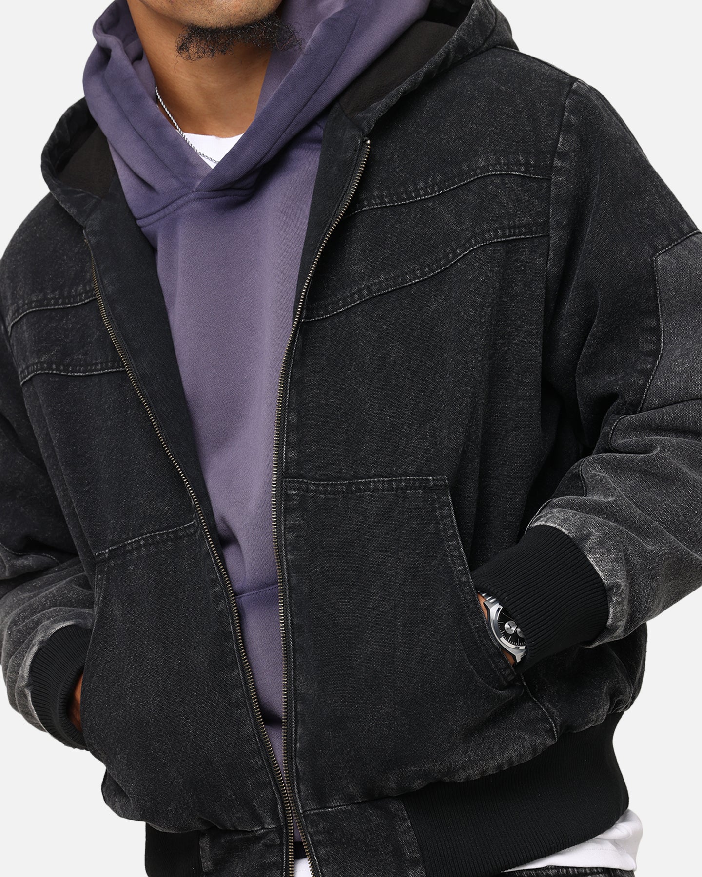 Saint Morta Hooded Workwear Jacket Black/Grey、mySite、zt4zffjzw