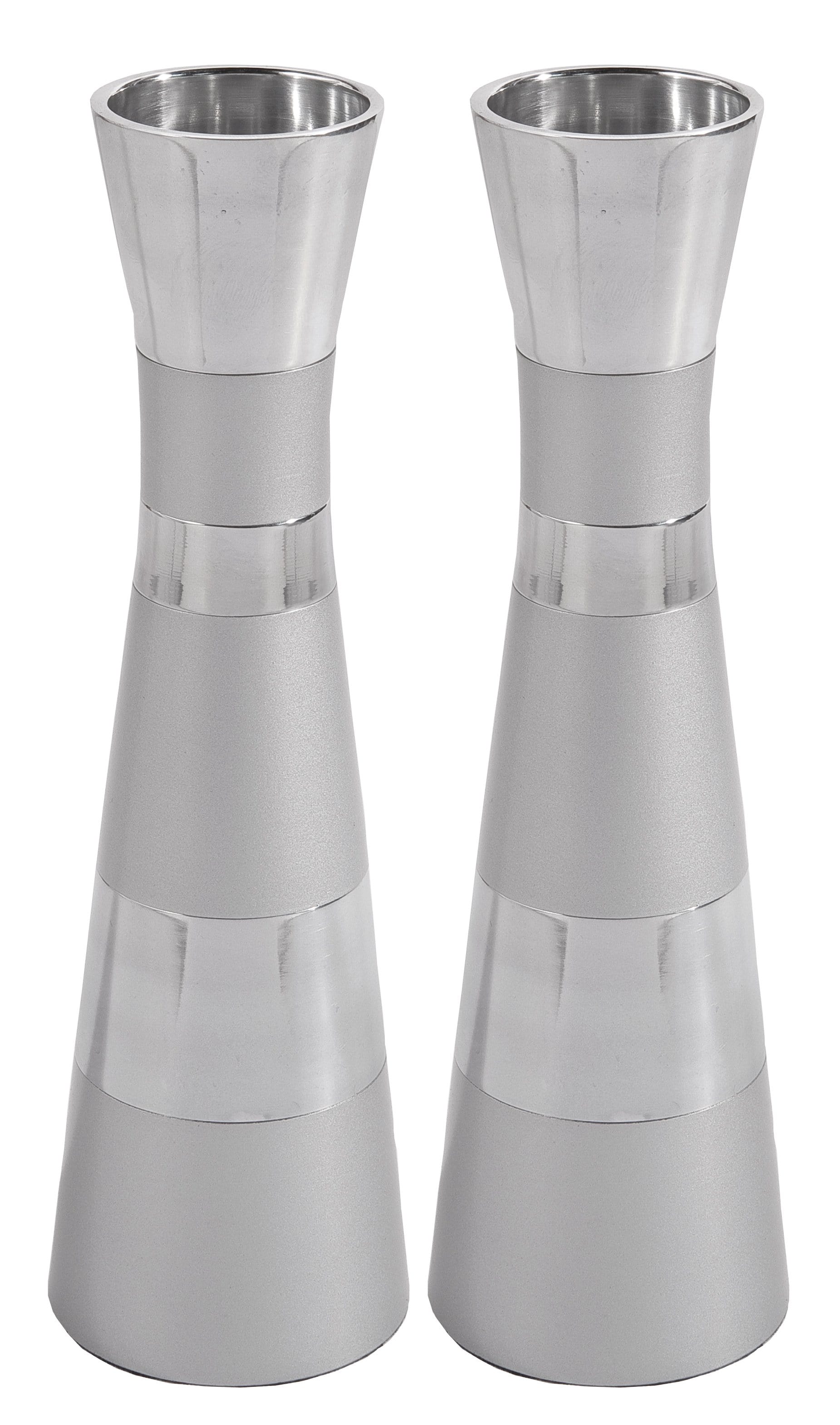 Large Shiny and Matte Silver Candlesticks by Yair Emanuel、mySite、topwebapps