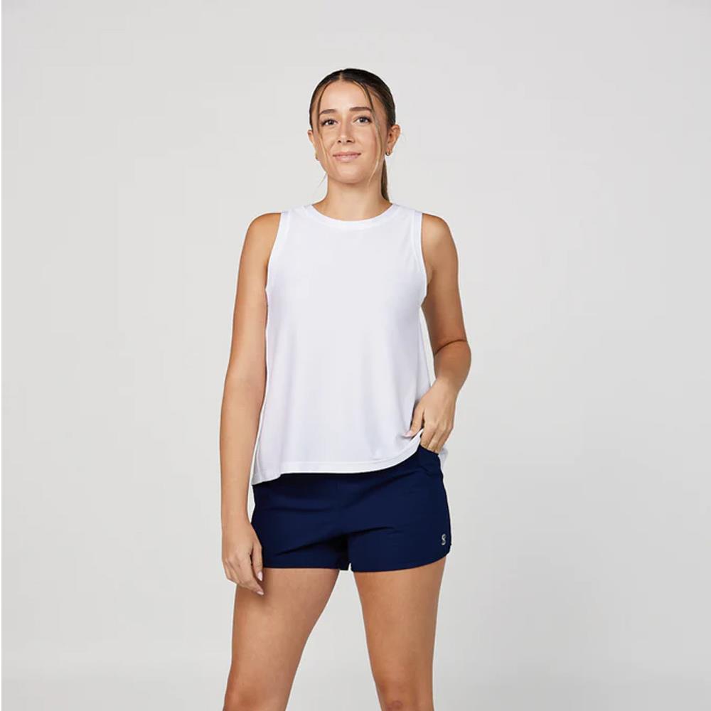 Sofibella Women's UV Staples Tank - White、mySite、neckold
