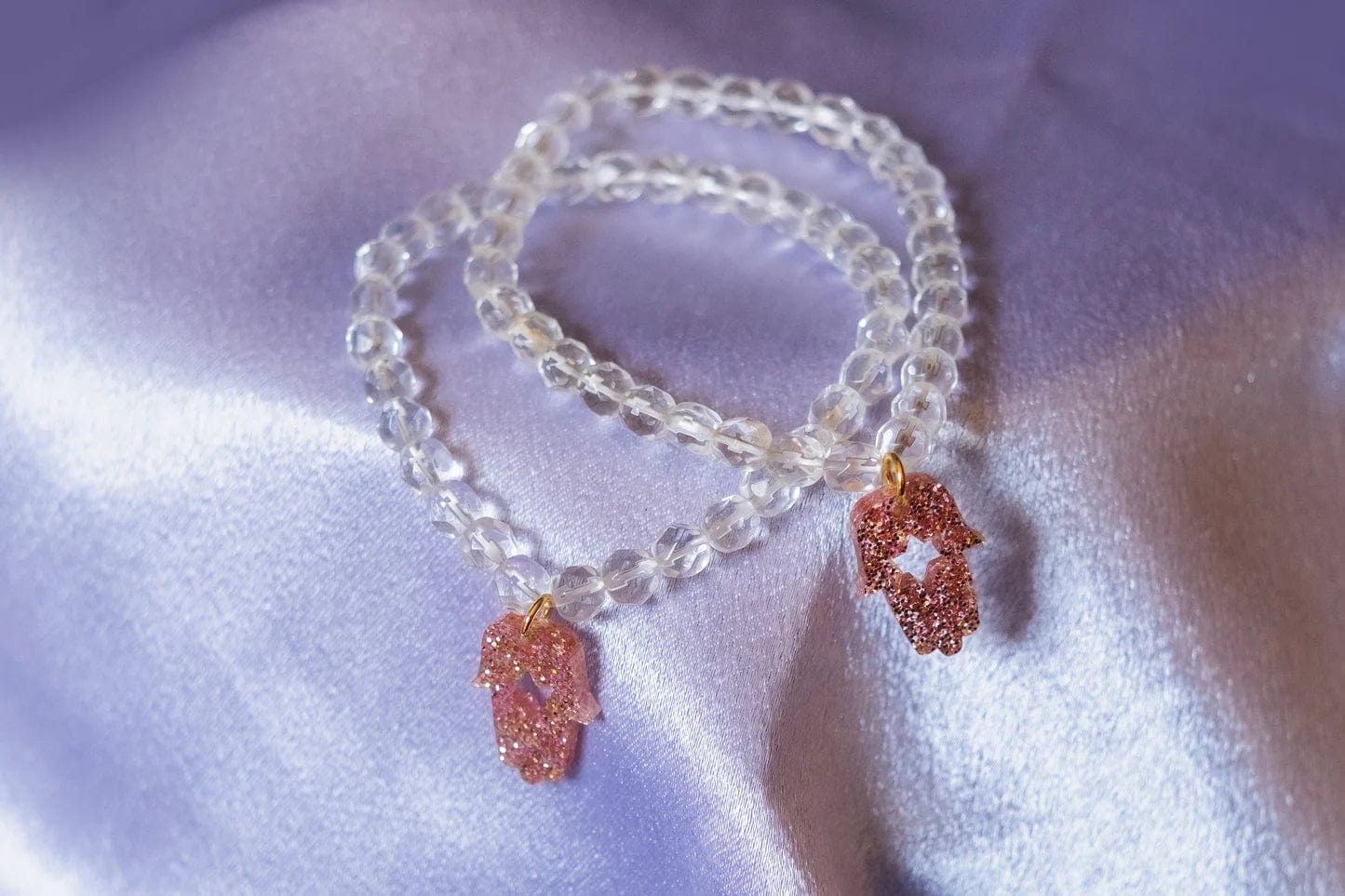 Glitter Rose Gold Hamsa and Magen David Bracelet、mySite、topwebapps