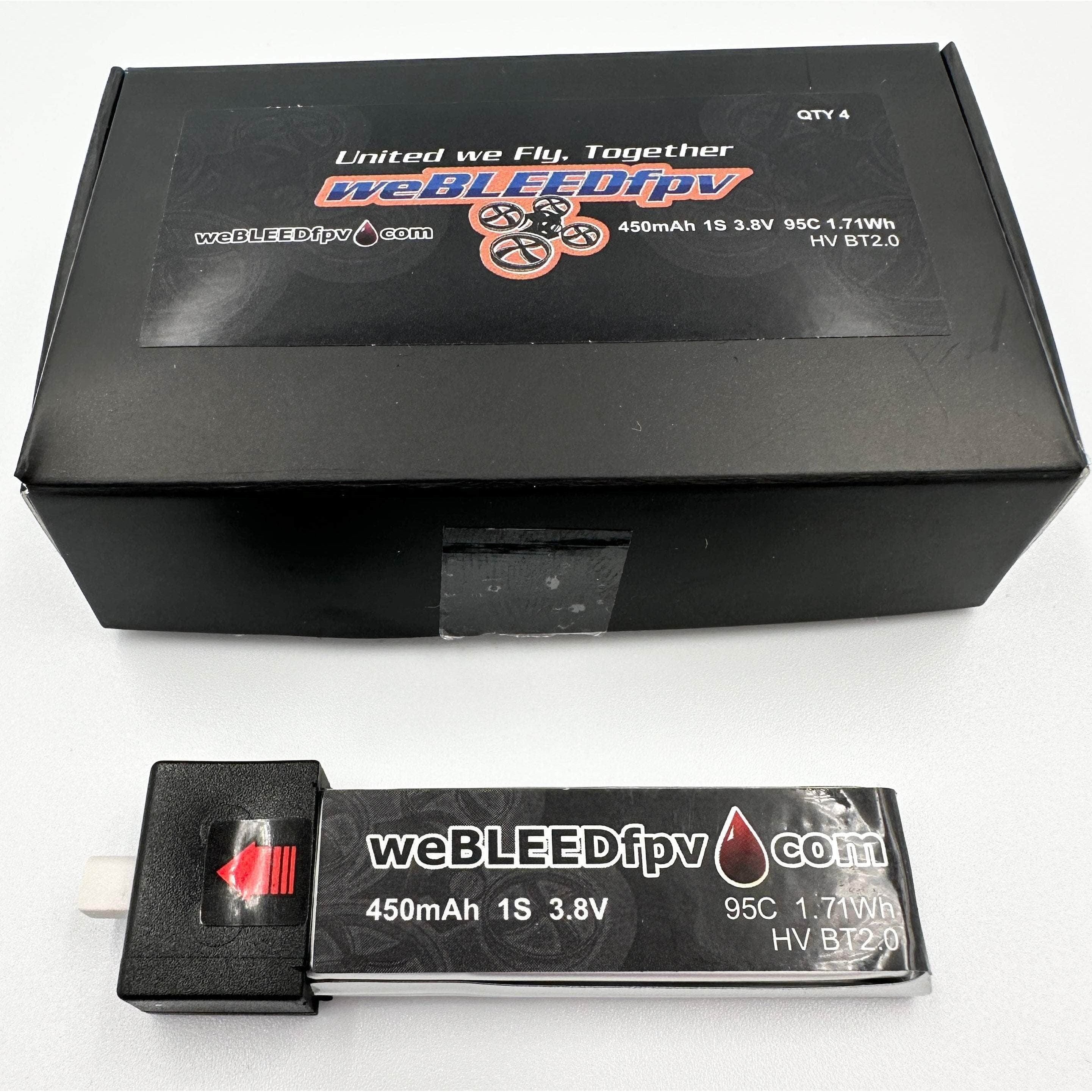  weBLEEDfpv 450mAh 1S BT2.0 LiPo Batteries、mySite、merchandisen