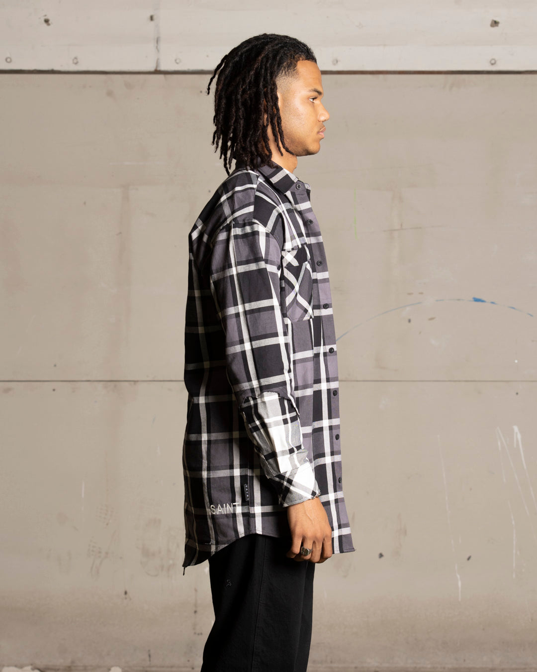 Saint Morta Patriot Long Sleeve Flannel Shirt Black/Grey、mySite、zt4zffjzw