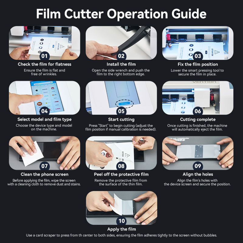 Vention Intelligent Screen Film Cutter with Touch Screen - EU Plug、mySite、fannypackpong