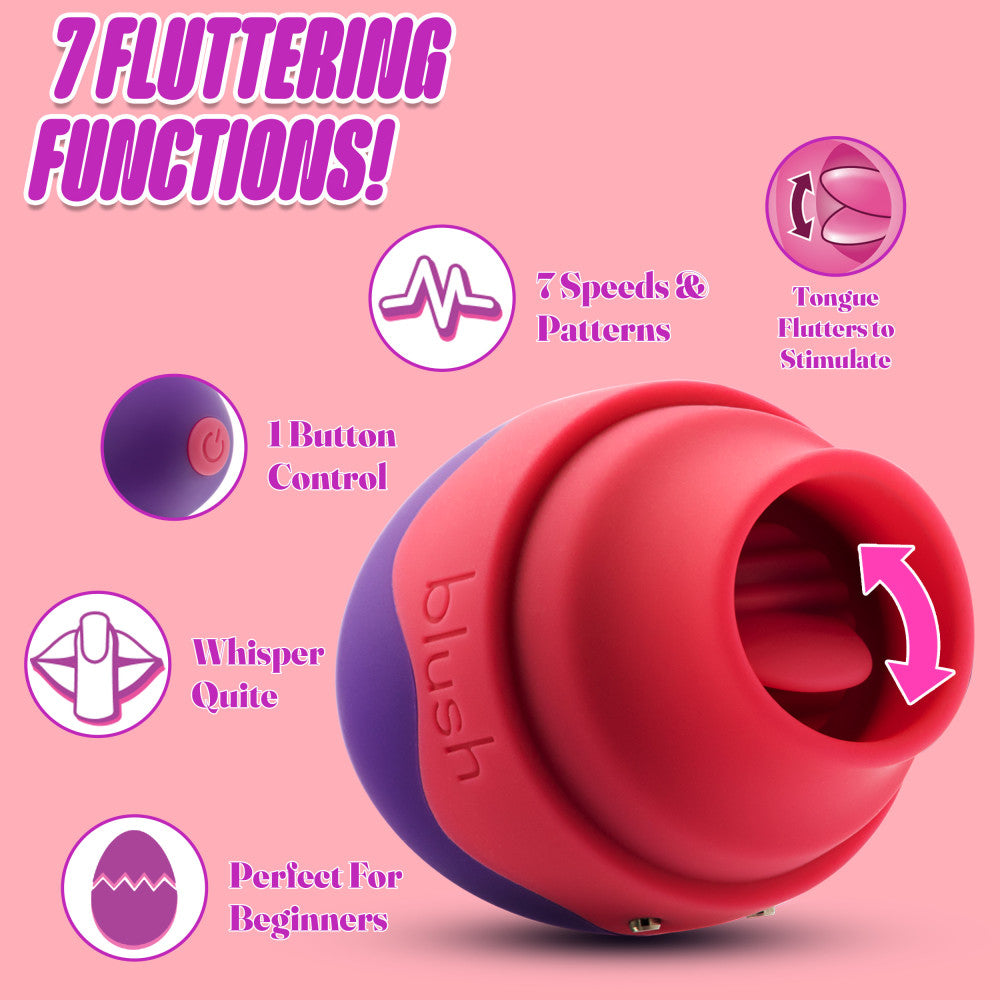 Aria By Blush® | Flutter Tongue 7-Function Flicking Tongue Clitoris Stimulator - Made From Satin Smooth Platinum-Cured Silicone、mySite、bottomscart