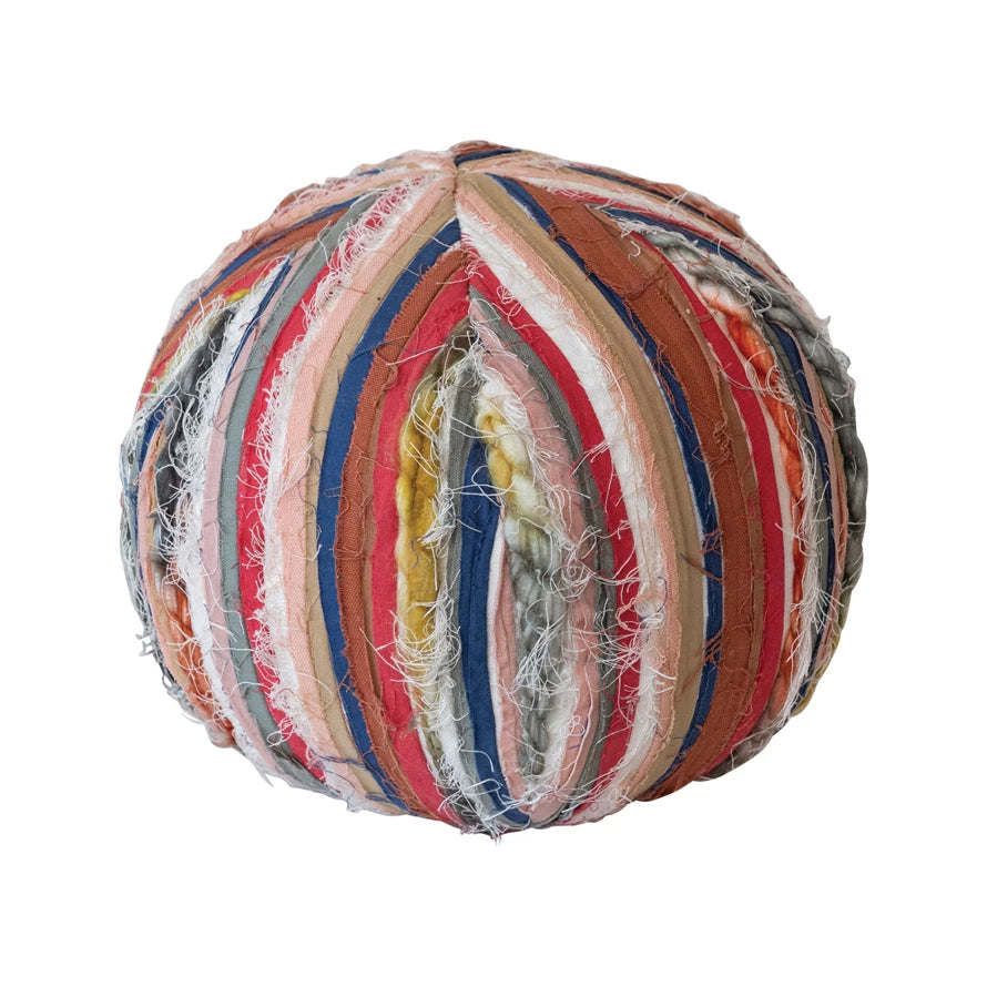  Round Woven Cotton Blend Orb Pillow、mySite、elrpsem3k