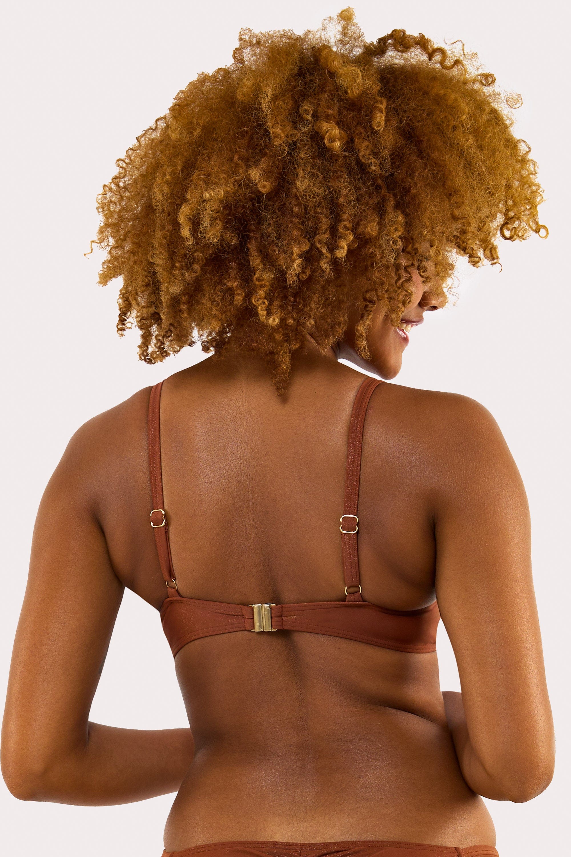 Morgan Bronze Glitter Mix & Match Fuller Bust Plunge Bikini Top、mySite、bengalsvssteelers