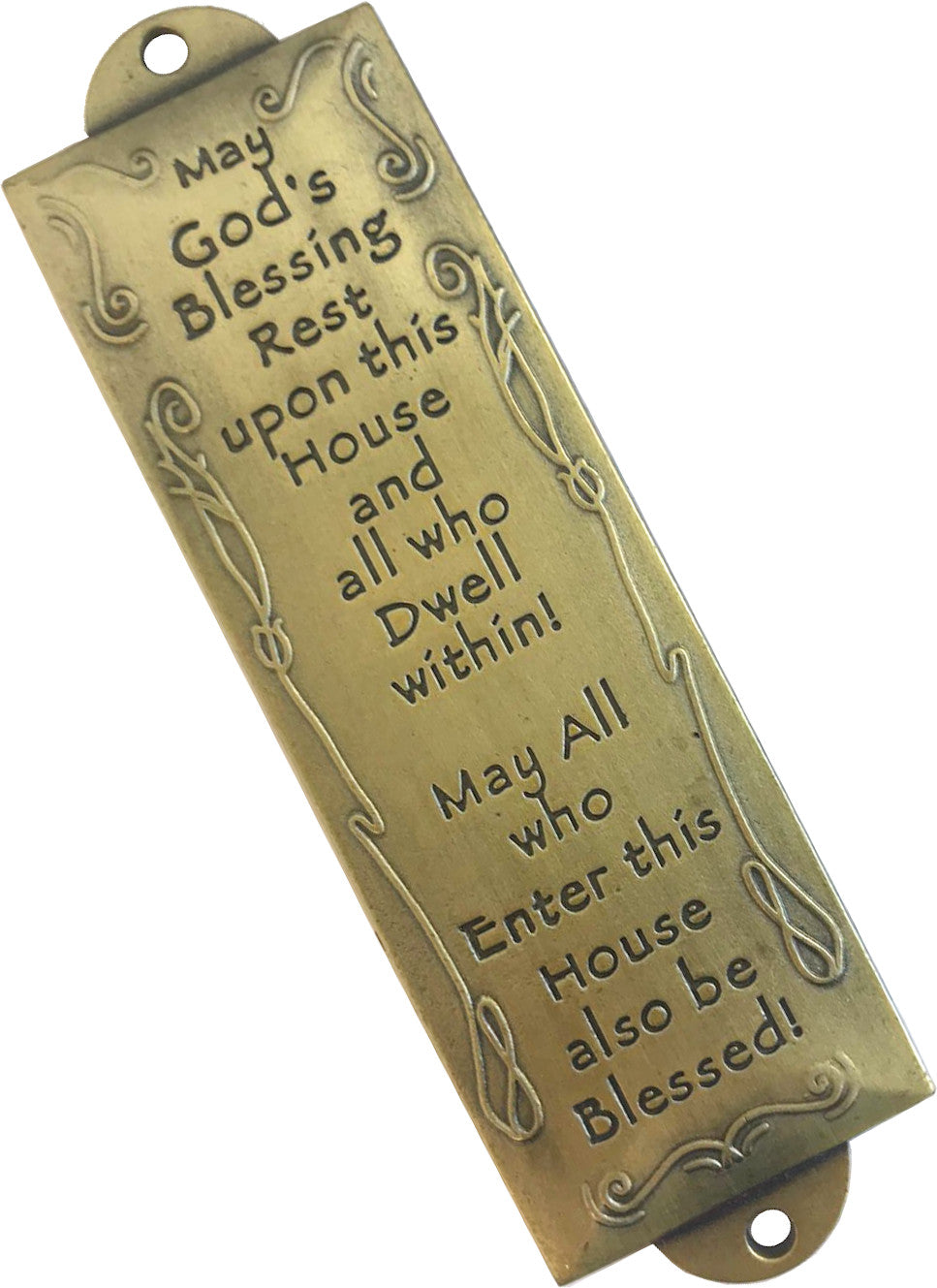 Holy Land Market Shema Metal Blessing Mezuzah with Scroll、mySite、topwebapps