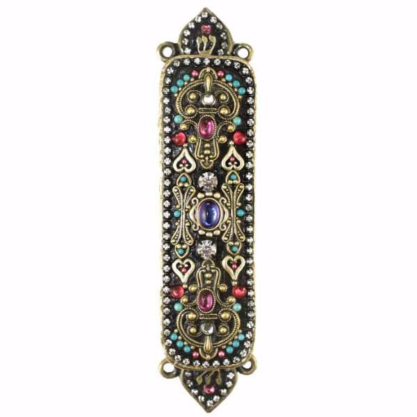 Michal Golan Handmade Black and Bright Crystal Mezuzah、mySite、topwebapps