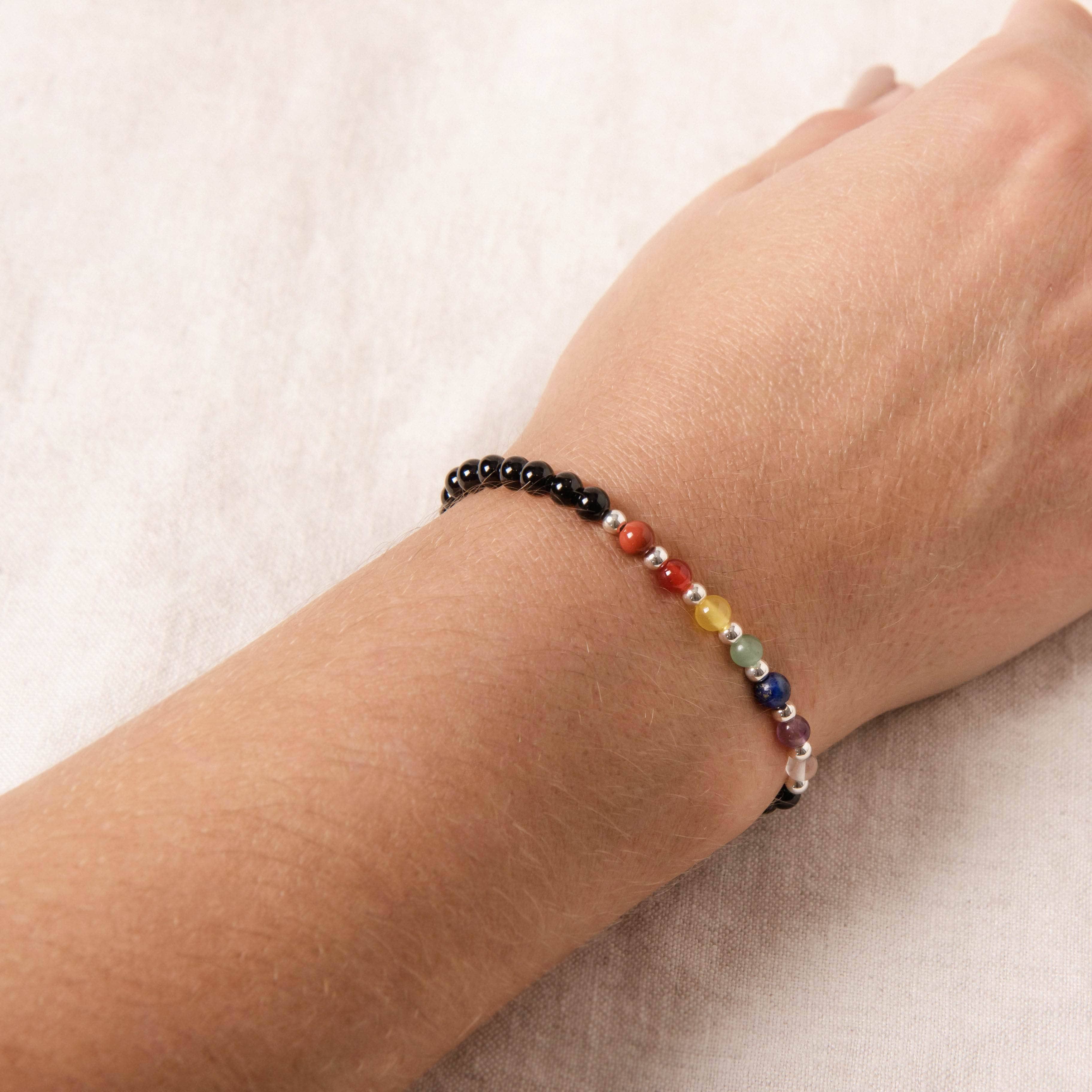 Black Onyx Seven Chakra Energy Bracelet、mySite、hinf8tx79