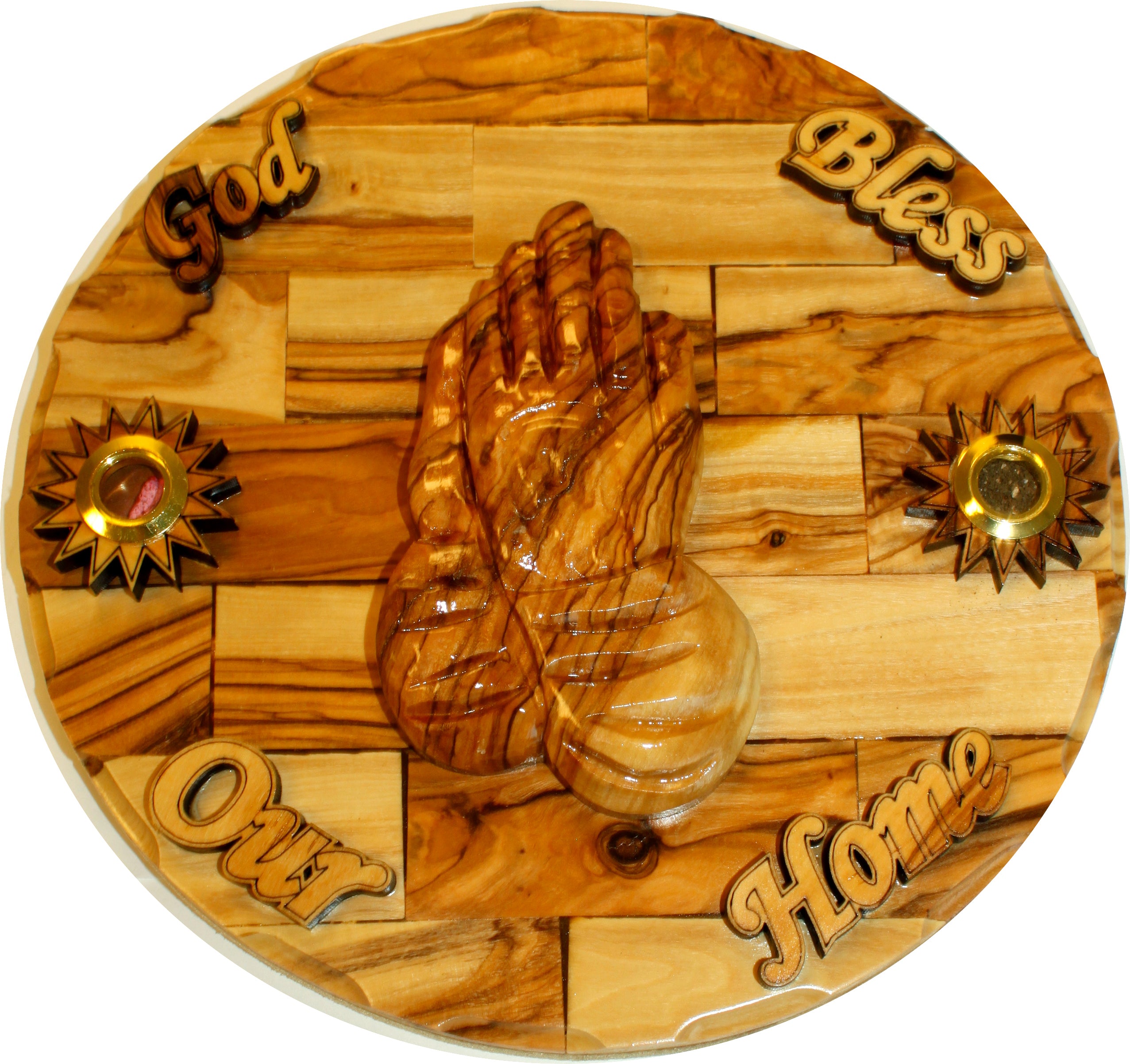  Holy Land Market - God Bless Our Home with Praying Hands Olive Wood Plaque (8 Inches)、mySite、elrpsem3k