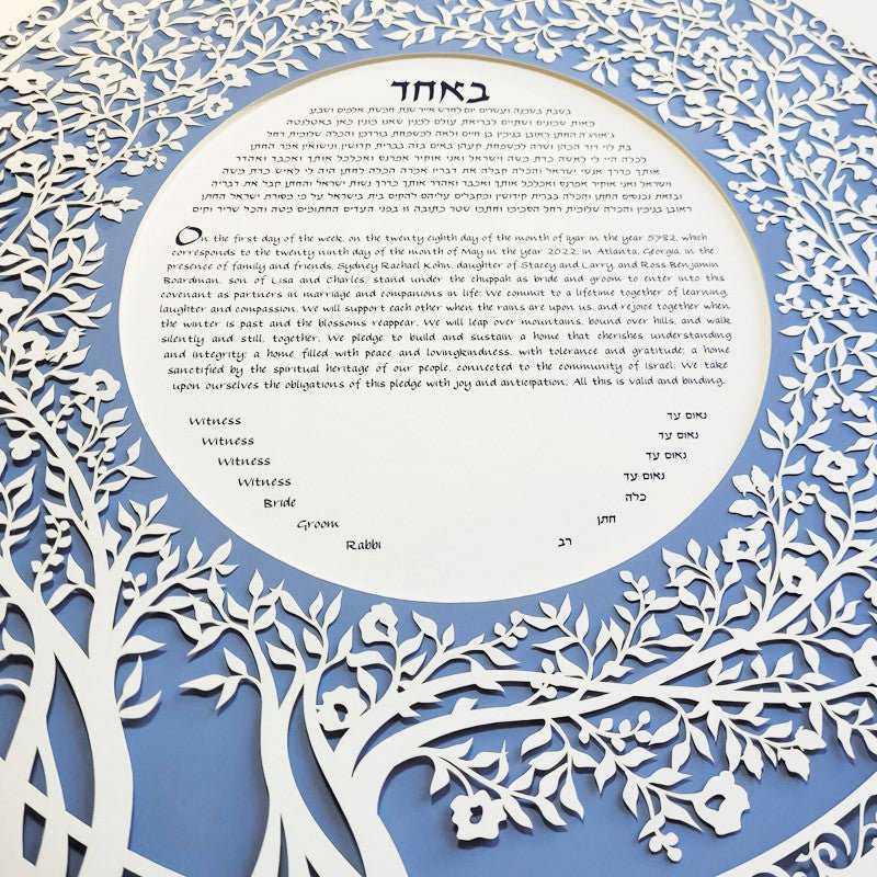  Blooming Tree Ketubah Circle in Dusty Blue by Melanie Dankowicz、mySite、elrpsem3k