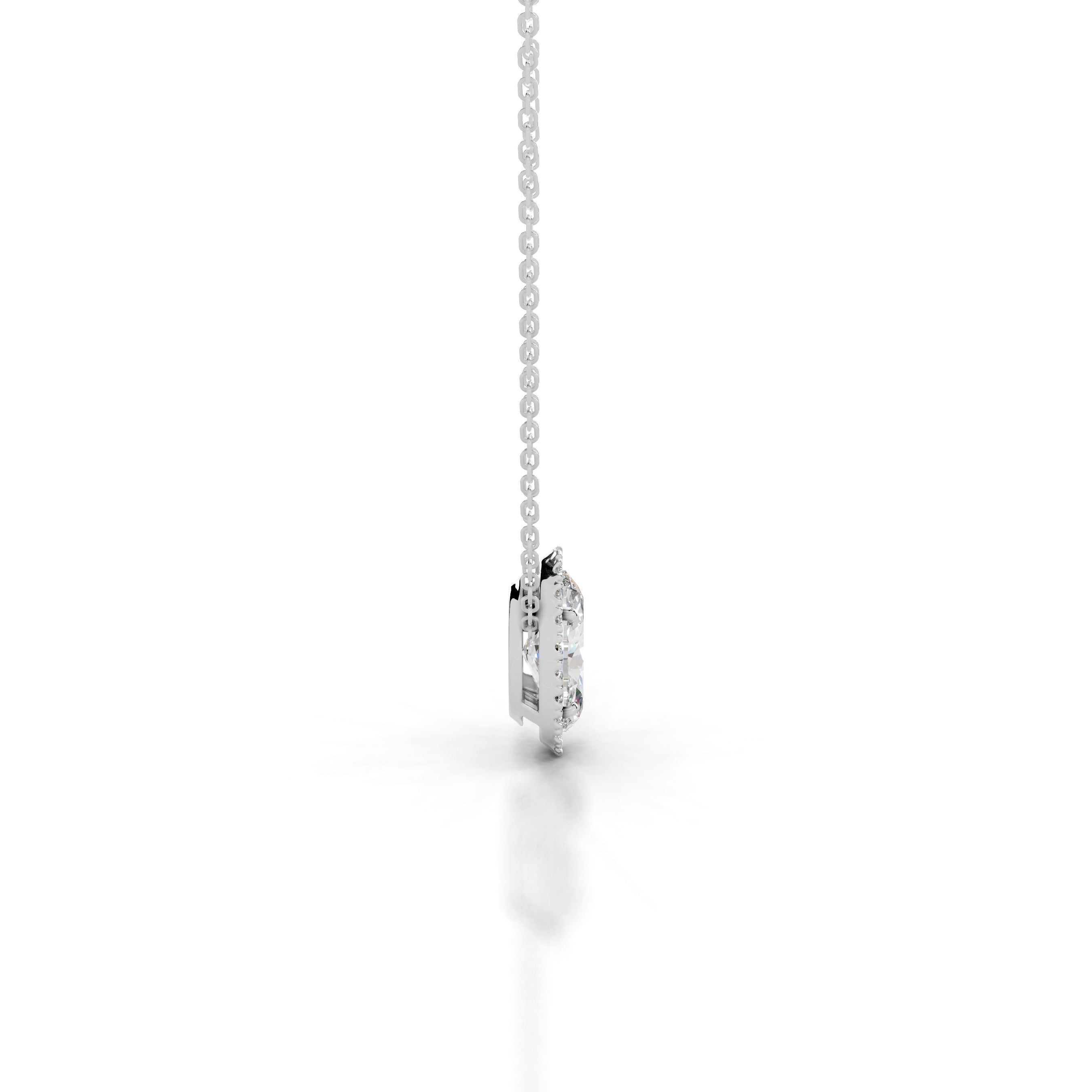 Manon Lab Grown Diamond Halo Pendant - 18K White Gold、mySite、hinf8tx79