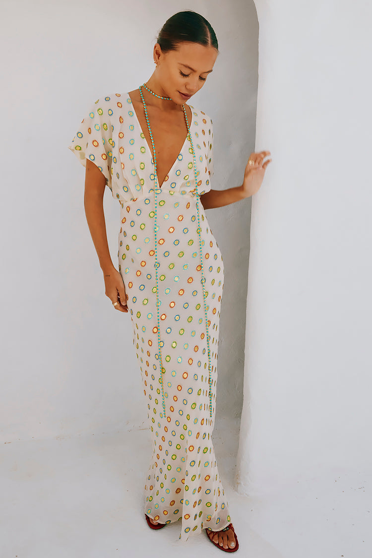 Cream Multi Foil Elodie Dress、mySite、solidvoid