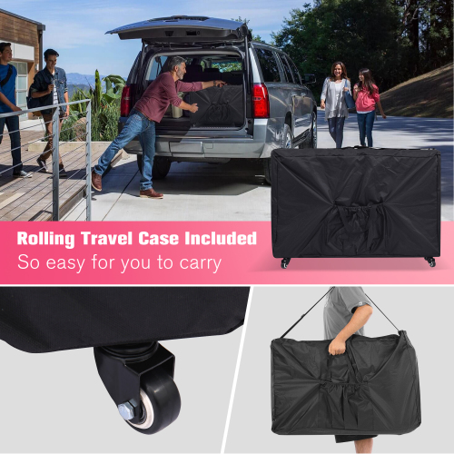 Massage Table Portable Massage Bed Lash Bed with Carrying Case SPA Table Height Adjustable, Salon Bed Face Cradle Bed、、casual