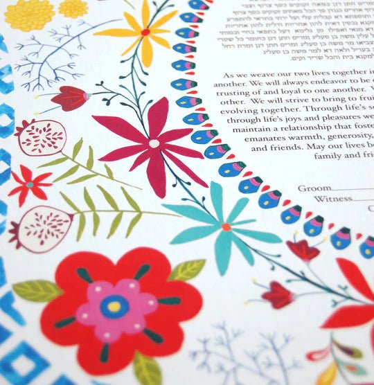  Floral Hamsah Ketubah by Rachel Marks、mySite、elrpsem3k