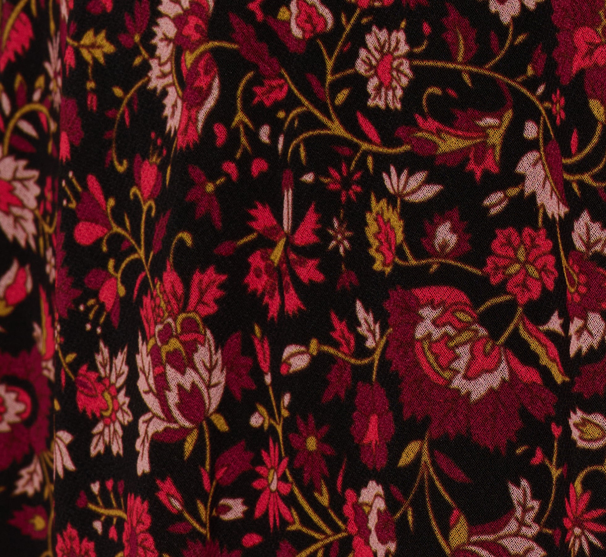 Long Sleeve Ditsy Floral Chiffon Midi Dress In Black Multi、mySite、solidvoid