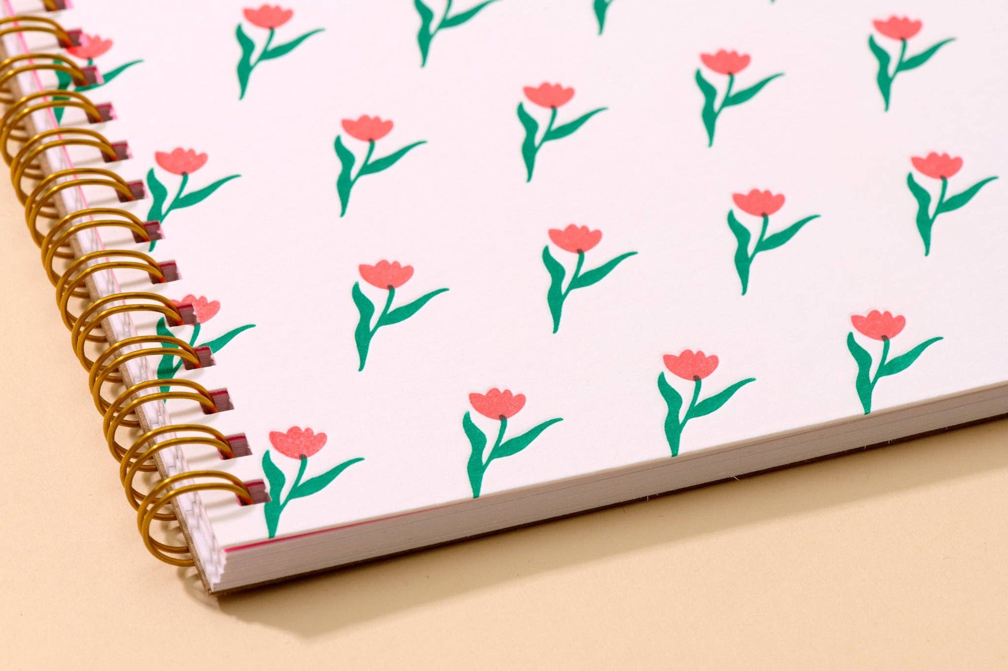 And Here We Are - Printemps Tulip Letterpress Spiral Notebook - Made in USA、mySite、garagedoors4me