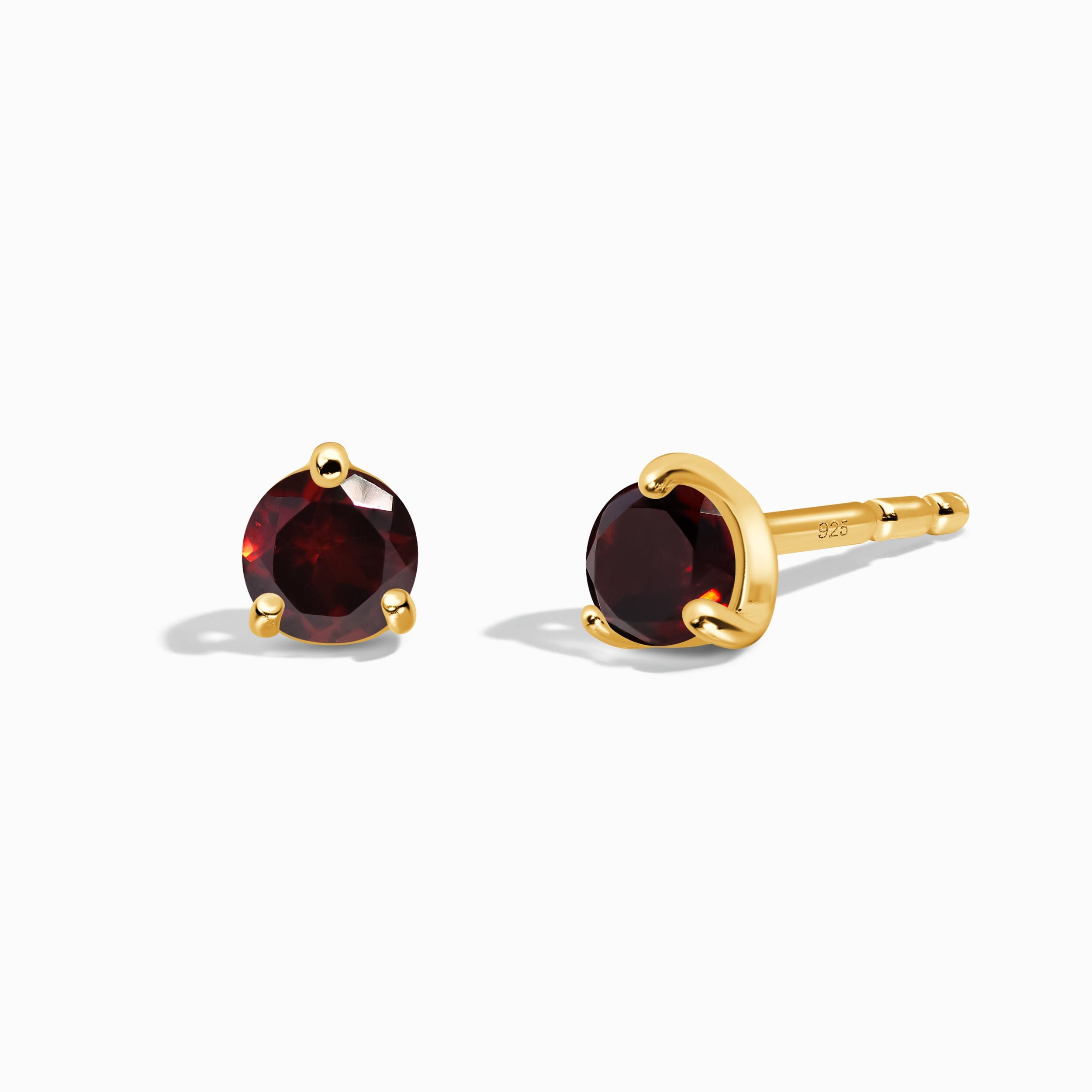 Garnet Round Studs - January Birthstone、mySite、hinf8tx79