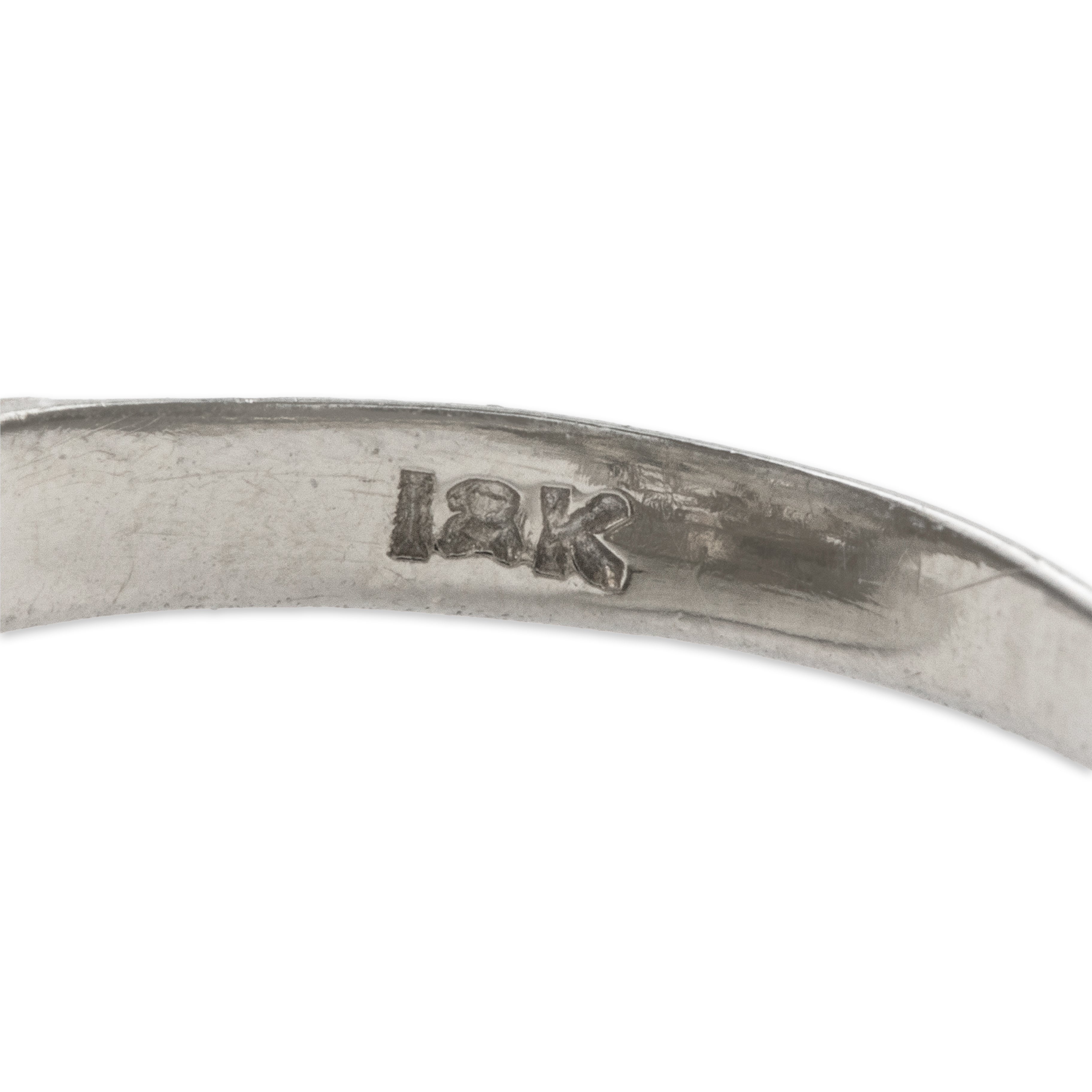 Antique Art Deco 18k White Gold Diamond Mixed Filigree Design Ring 3.75、mySite、hinf8tx79