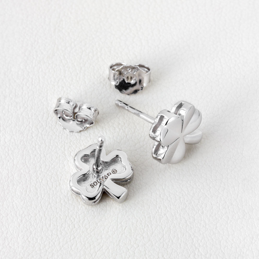  Silver Shamrock Stud Earrings