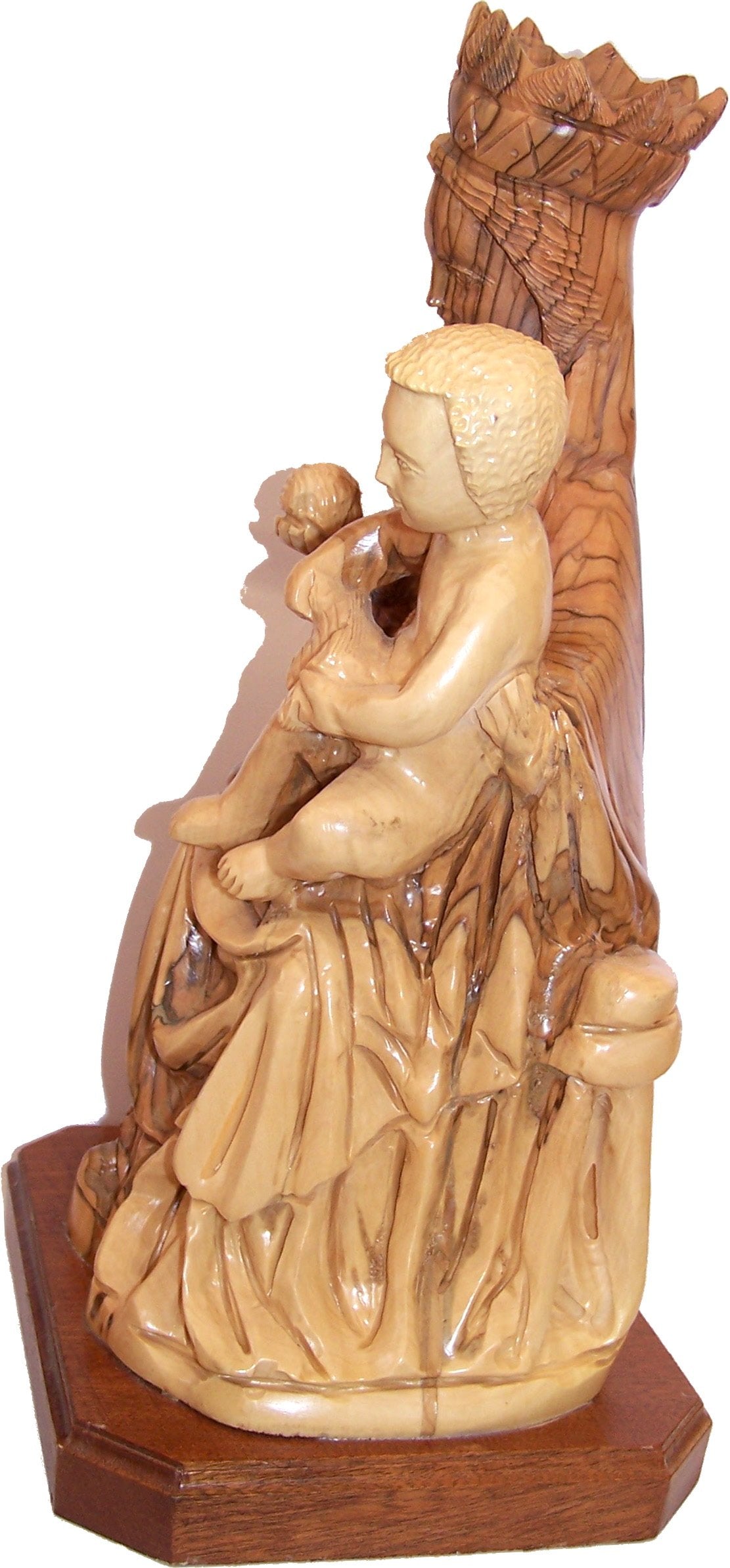  Holy Land Market Mary Mother of The Word of God, Queen of Heavens Olive Wood Statue (13 Inches)、mySite、elrpsem3k