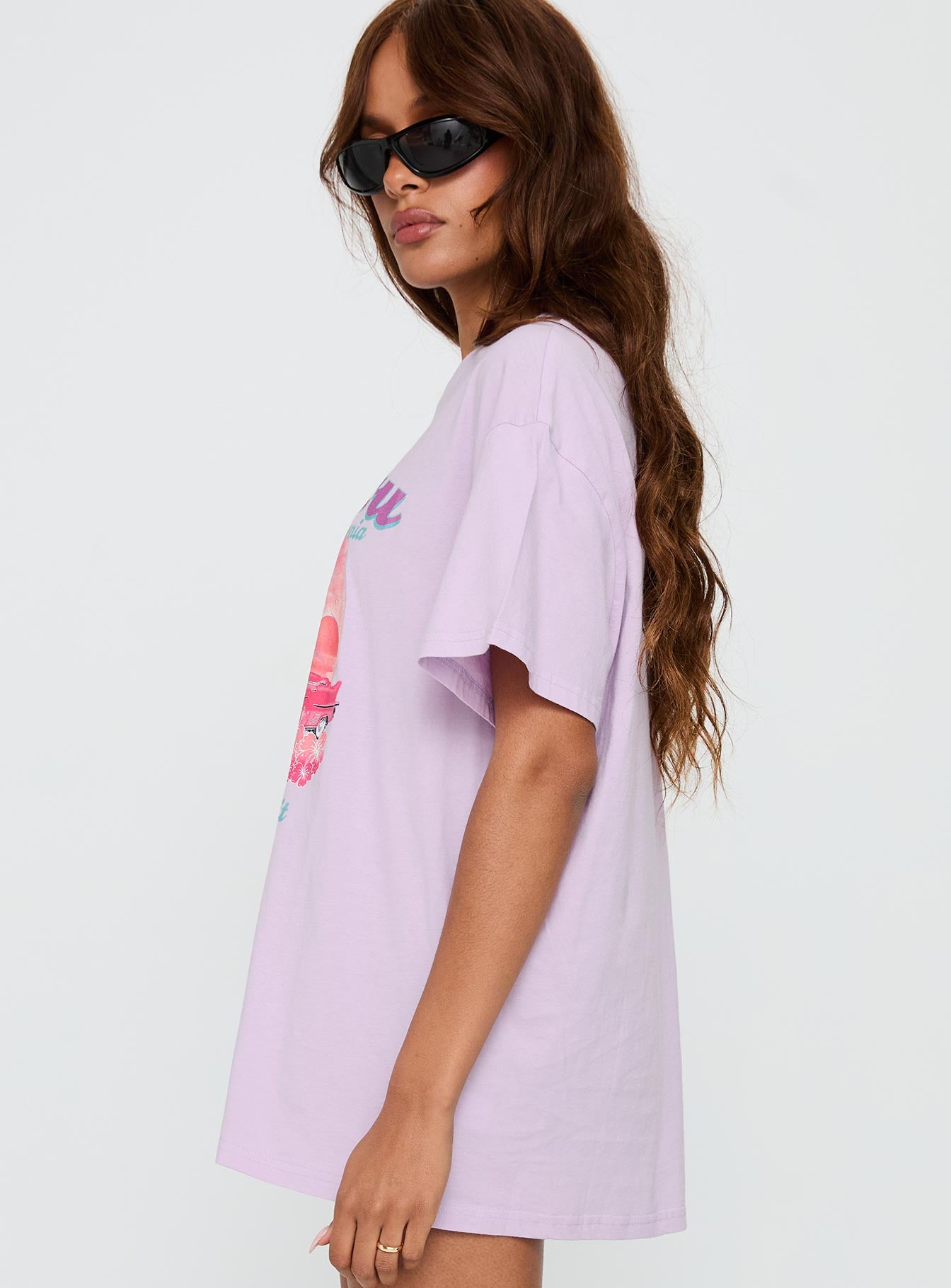 Malibu Sunset Oversized Graphic Tee Purple、mySite、solidvoid