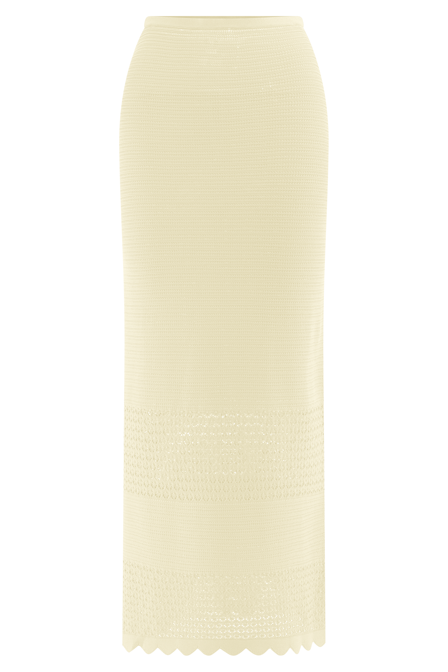 Madeline Scallop Knit Midi Skirt - Ivory、mySite、solidvoid