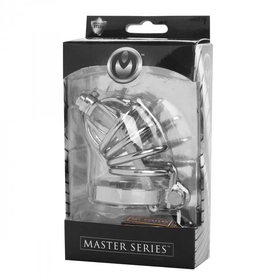 Stainless Steel Chastity Cage with Silicone Urethral Plug、mySite、bottomscart