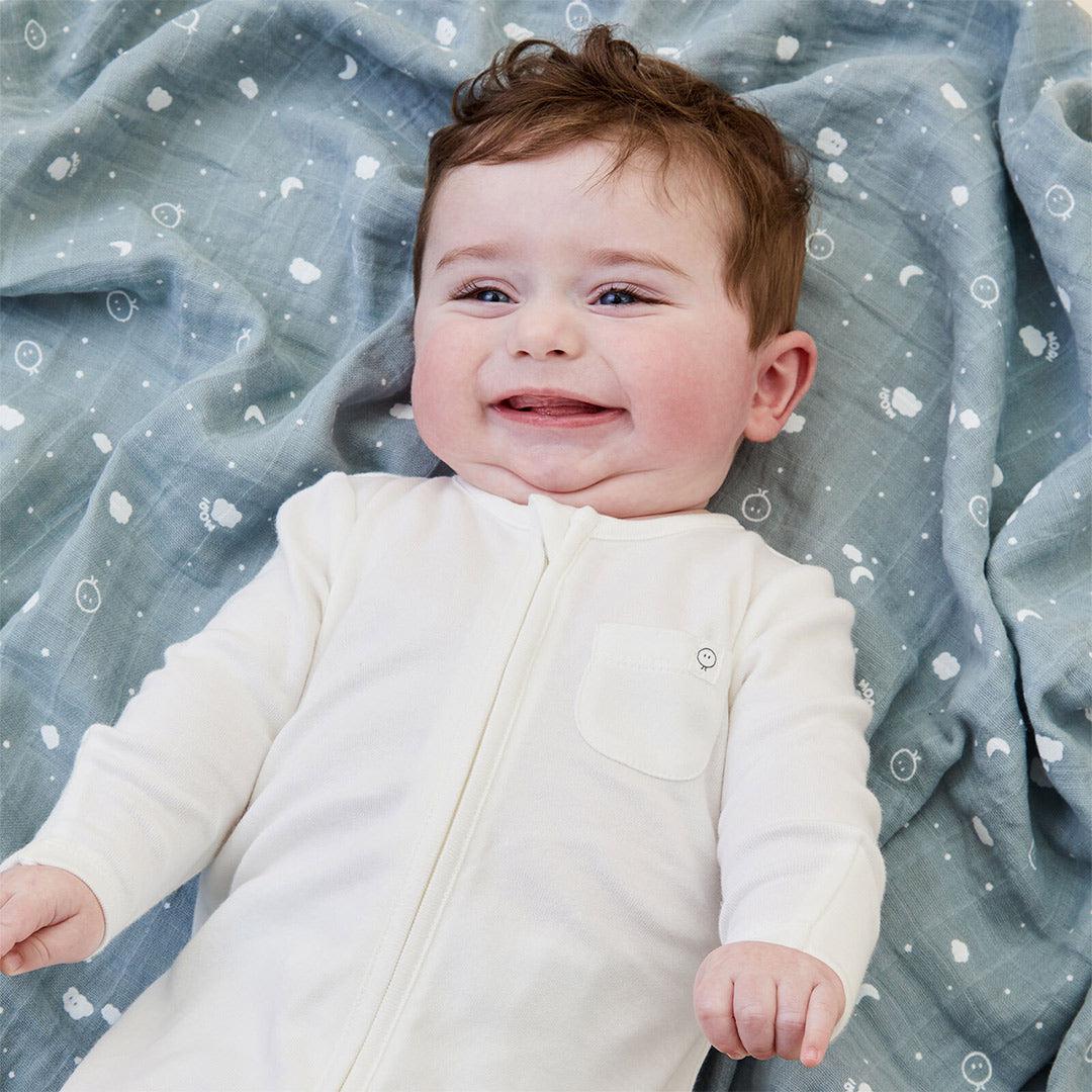  MORI Pre-Washed Large Muslin Swaddle - Blue、mySite、merchandisen