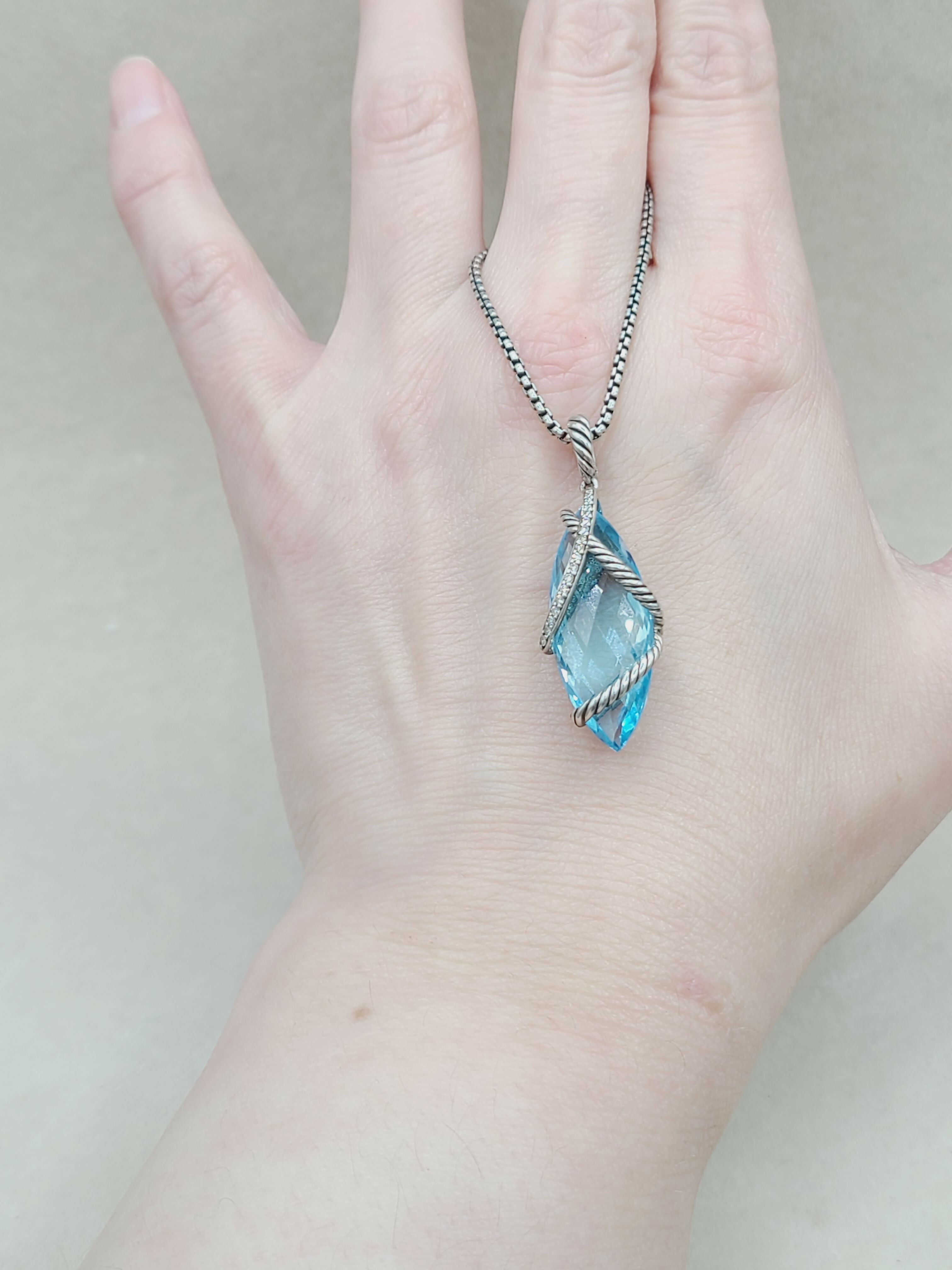 David Yurman Cable Wrap Pendant Blue Topaz & Diamonds、mySite、hinf8tx79
