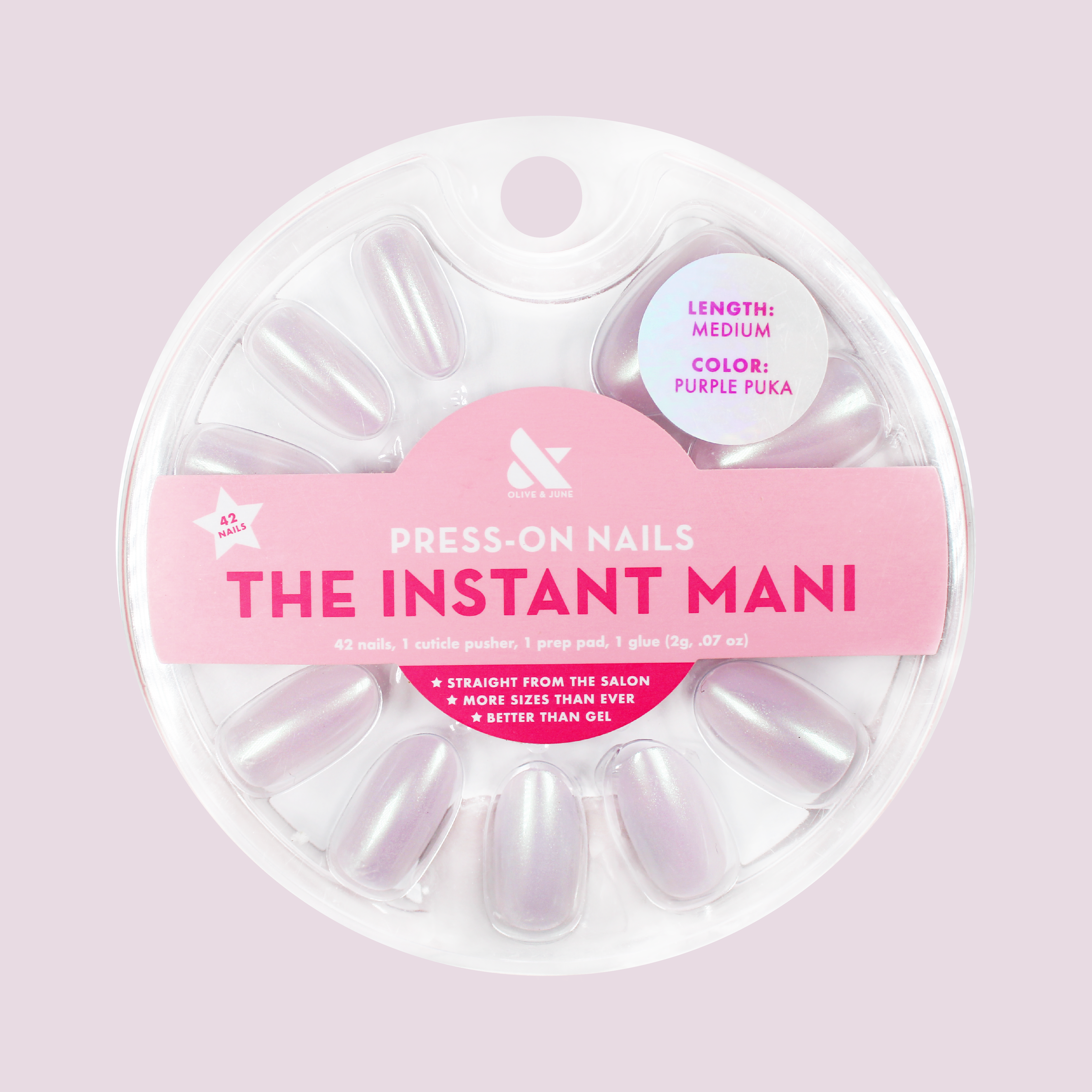 Purple Puka - Press-On | Medium | Oval - Part of Set、mySite、solidvoid