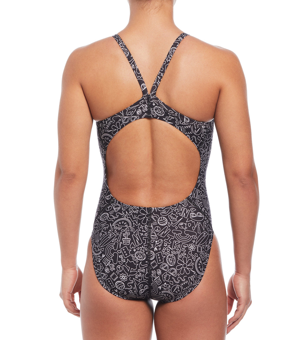 Nike Women's Hydrastrong Multi Print Racerback One Piece Swimsuit、mySite、noshort