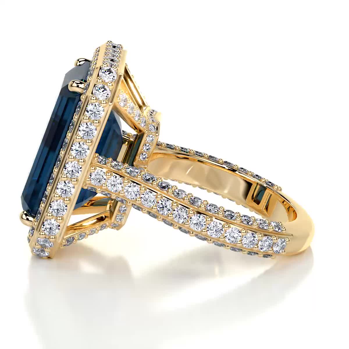 Mackenzie Gemstone & Diamonds Ring (12 Carat) -18K Yellow Gold、mySite、hinf8tx79