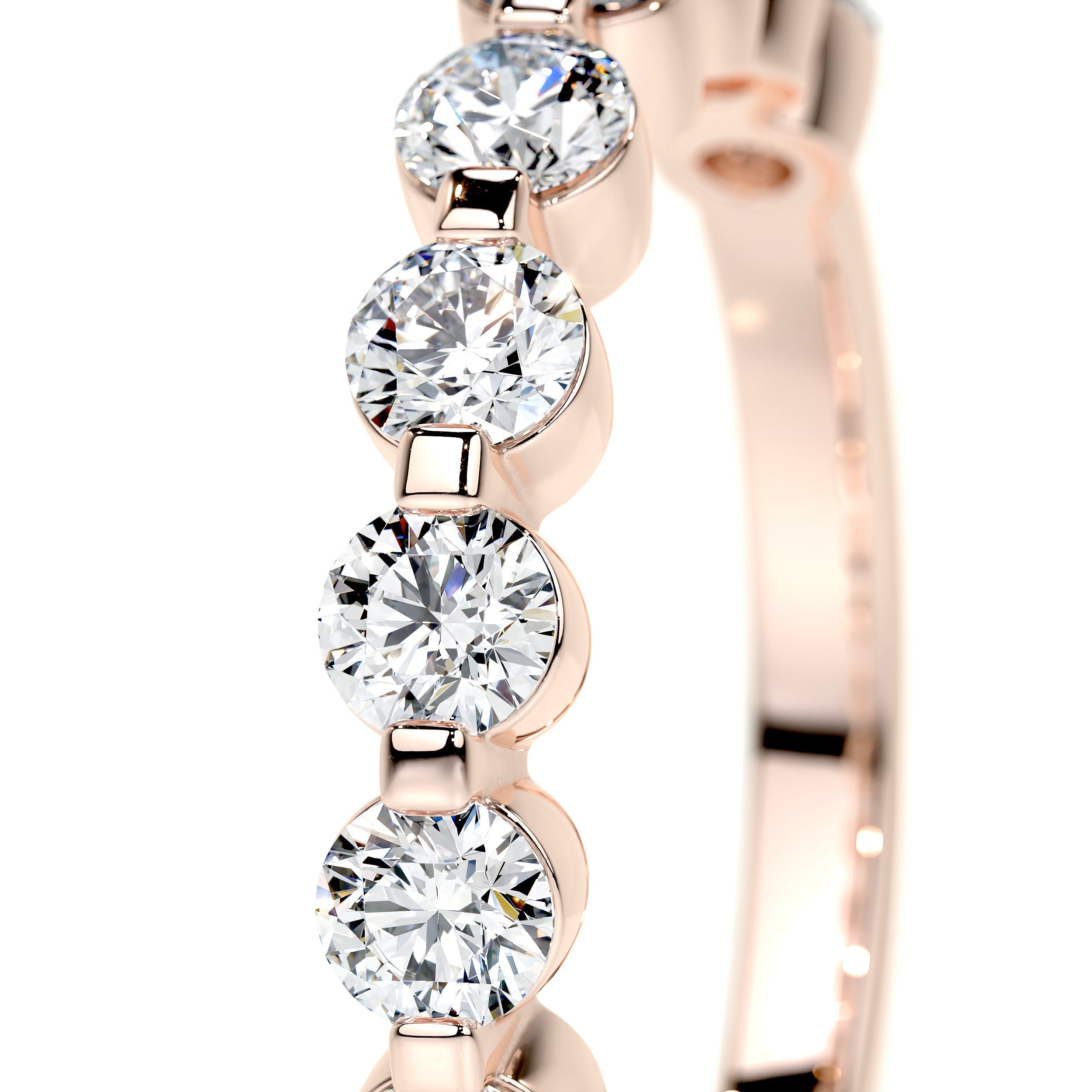 Josie Lab Grown Half-Eternity Wedding Ring (1 Carat) -14K Rose Gold (RTS)、mySite、hinf8tx79