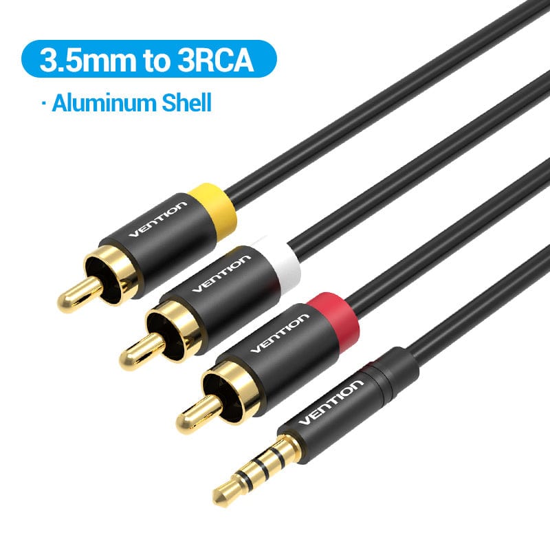 Vention Jack 3.5mm to 3RCA Cable 3.5mm Jack Male to 3 RCA Male AUX Audio Splitter for Speaker TV Box Stereo Aux Cable 2.5 to RCA、mySite、fannypackpong