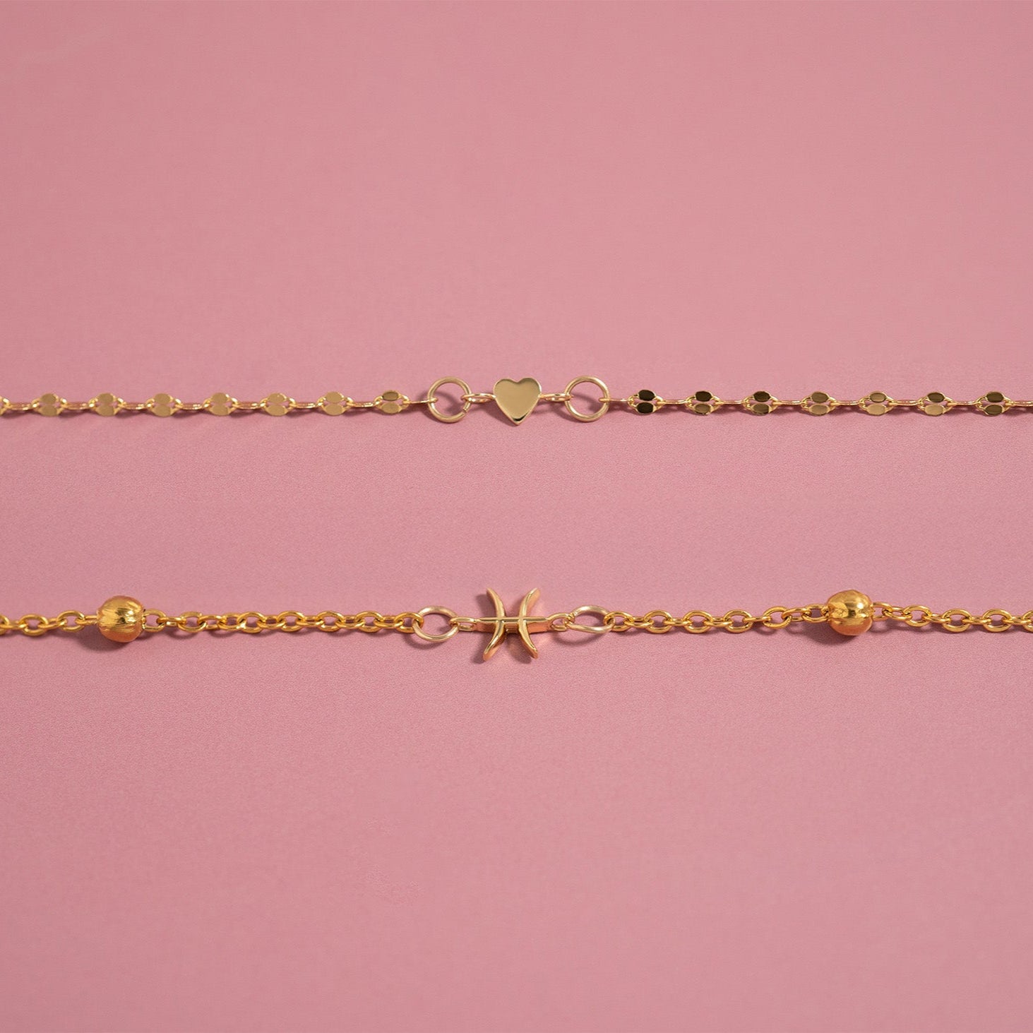 Permanent Jewelry 14K Solid Gold Heart Connector Charm / PMJ1006、mySite、dreamappss